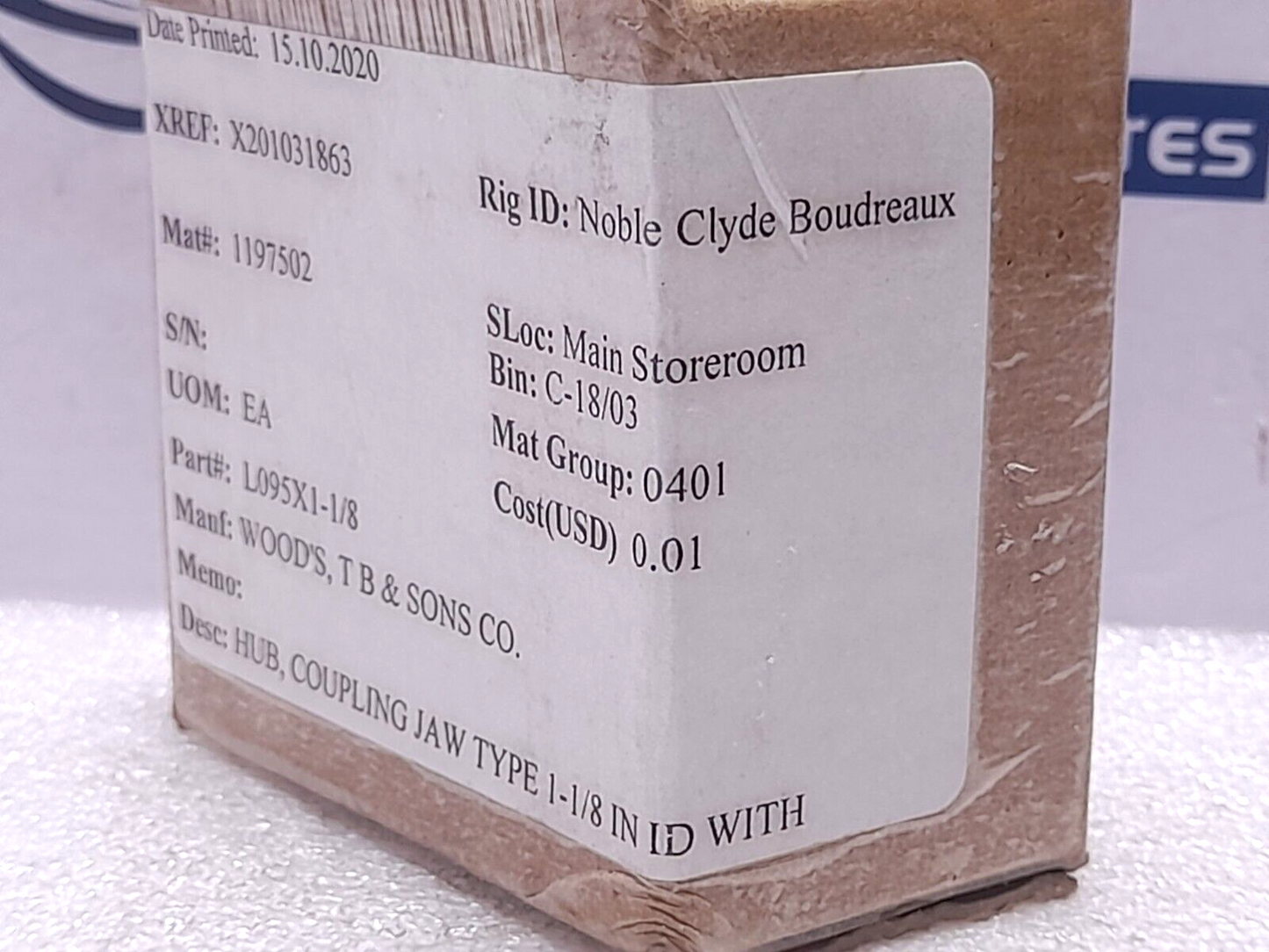 TB Woods L095118 Coupling Hub, L-JAW, 1-1/8