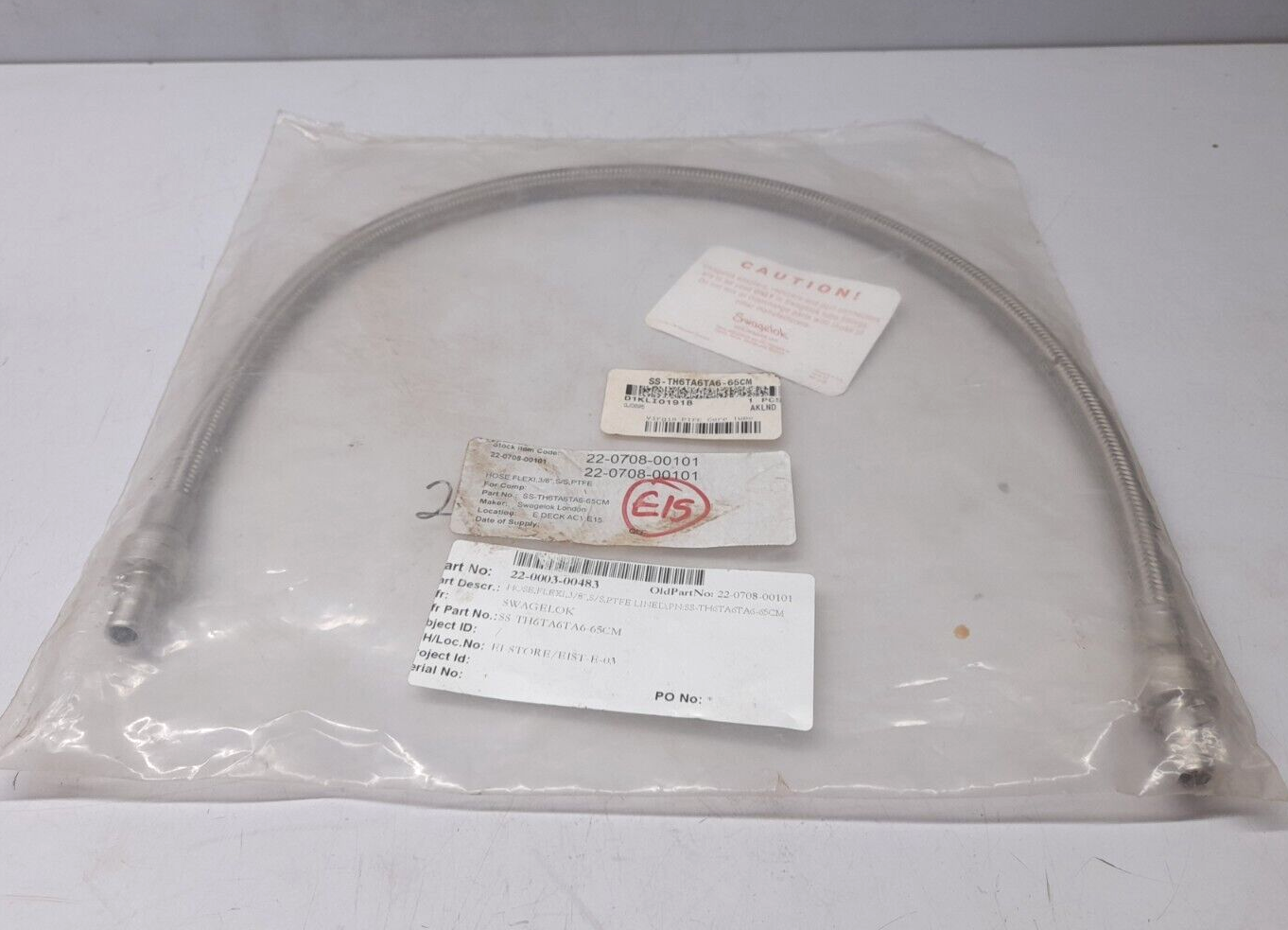 Swagelok SS TH6TA6TA6 Hose 65CM / Hose, Flexi.3/8”