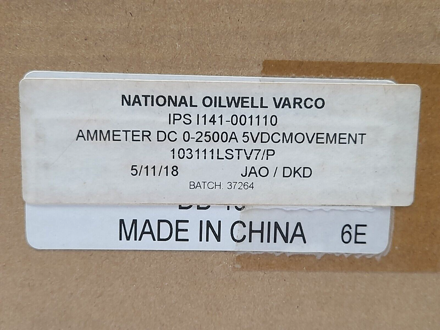 Yokogawa National Oilwell Varco IPS I141-001110 Ammeter DC 0-2500A 5VDC Movement