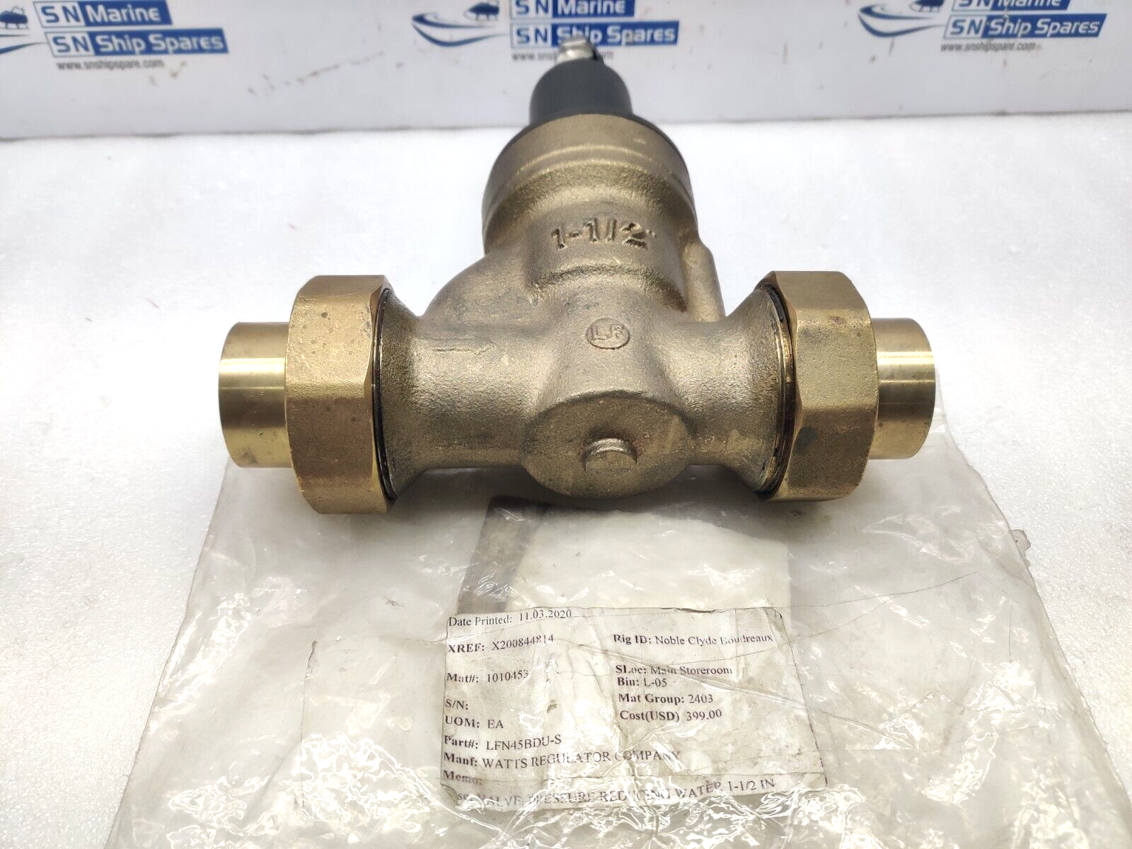 Watts Regulator LFN45BDU-S Pressure Reducing Water Valve 1-1/2 IN LF N45B