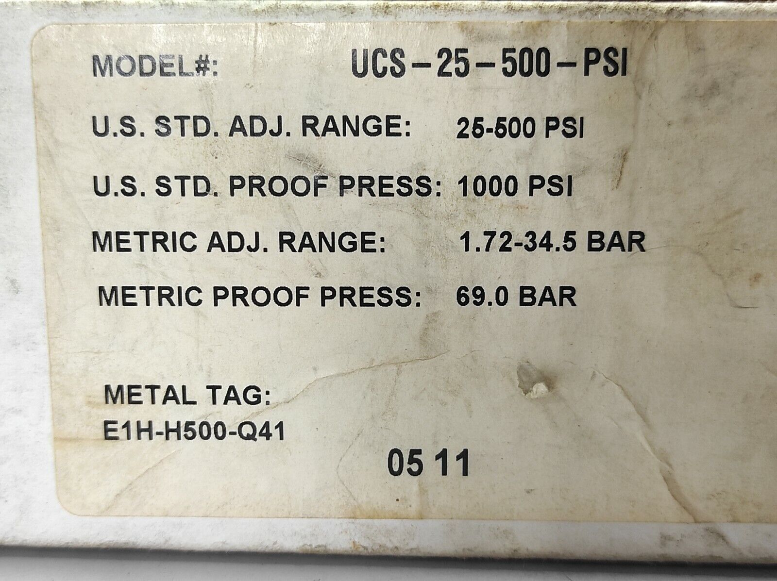 Unlimited Control & Supply UCS-25-500-PSI Pressure Activated Switch