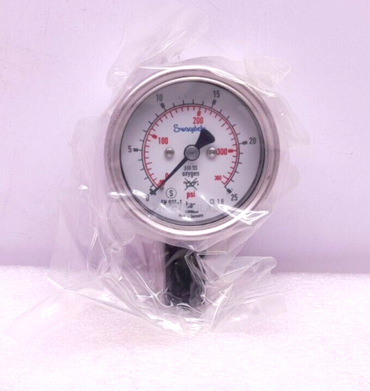 Swaglok PGI-63S-PG25-LAQ1-ABN Pressure Gauge 0-25 Bar 0-360 PSI PGI-63S-PG25-LAQ