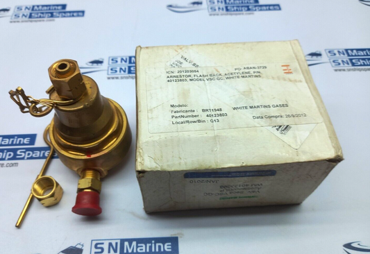 White Martins 40123803 Acetylene Arrestor Flash Back Model VSC GC