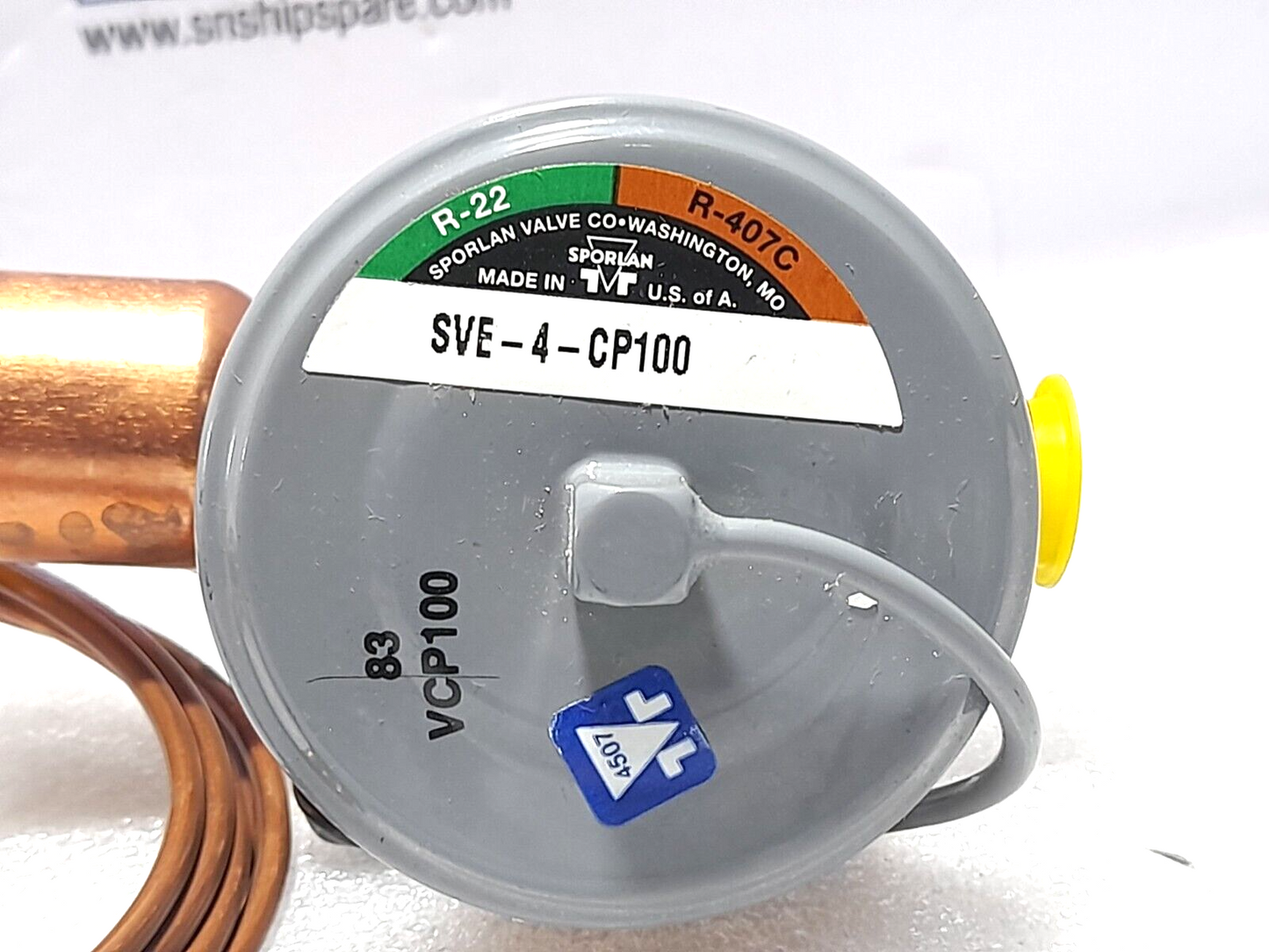 Sporlan SVE-4-CP100 Thermal Expansion Valve 4X7 ODF 5’ Parker 129719 129719-A