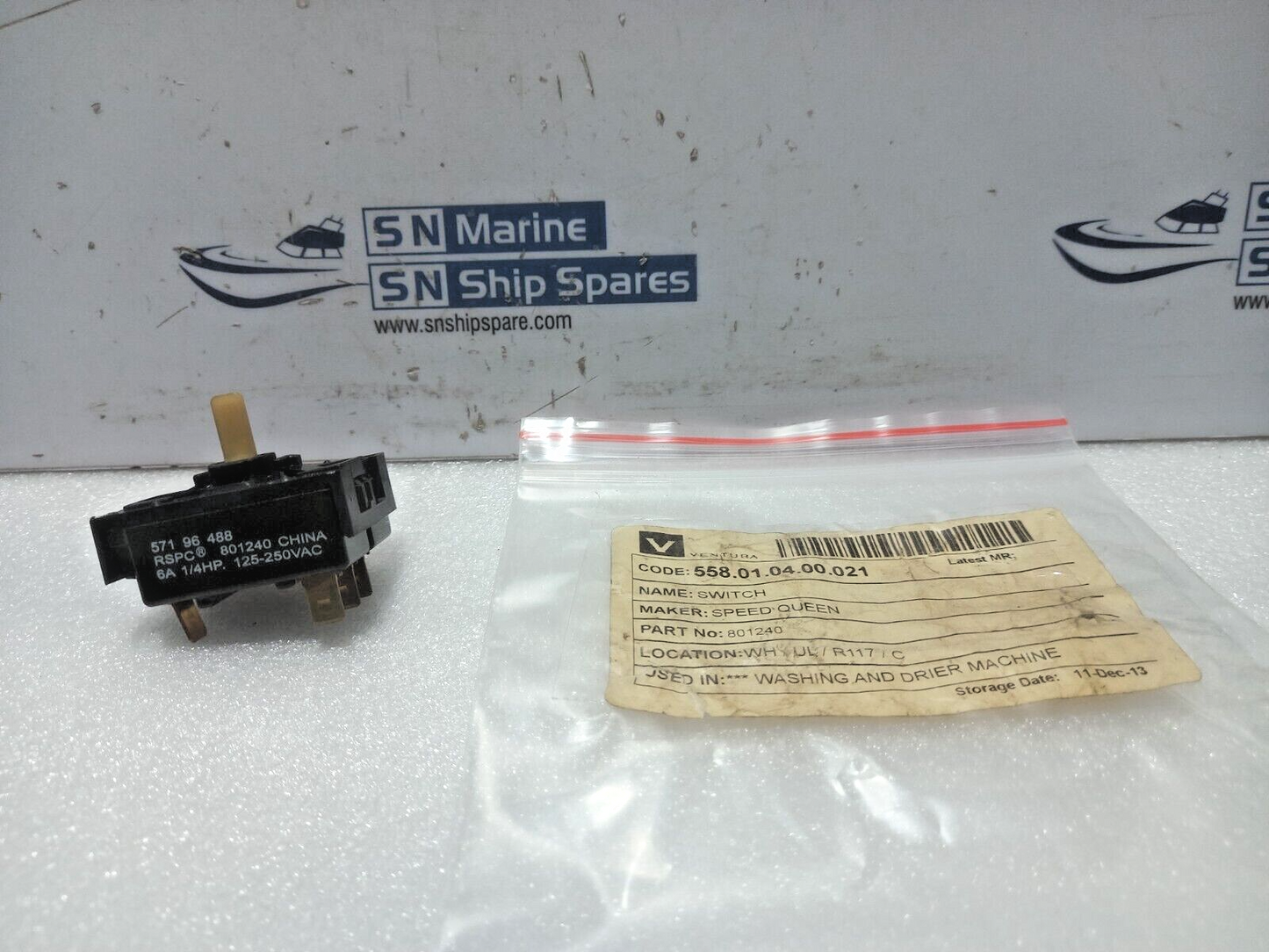 Speed Queen 801240 Electric Switch 6A 1/4HP 125-250VAC 571 96 488 2PCs In Lot