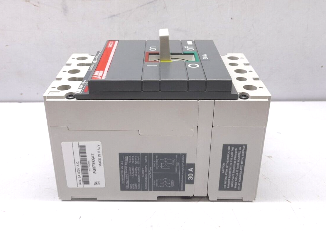 ABB SACE S3 S3H030TH Circuit Breaker S3H 30A BKR S3H 30A 3P