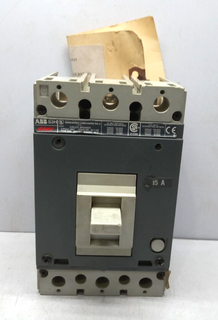 ABB S3H Circuit Breaker 15A 3P 600VAC 600VDC