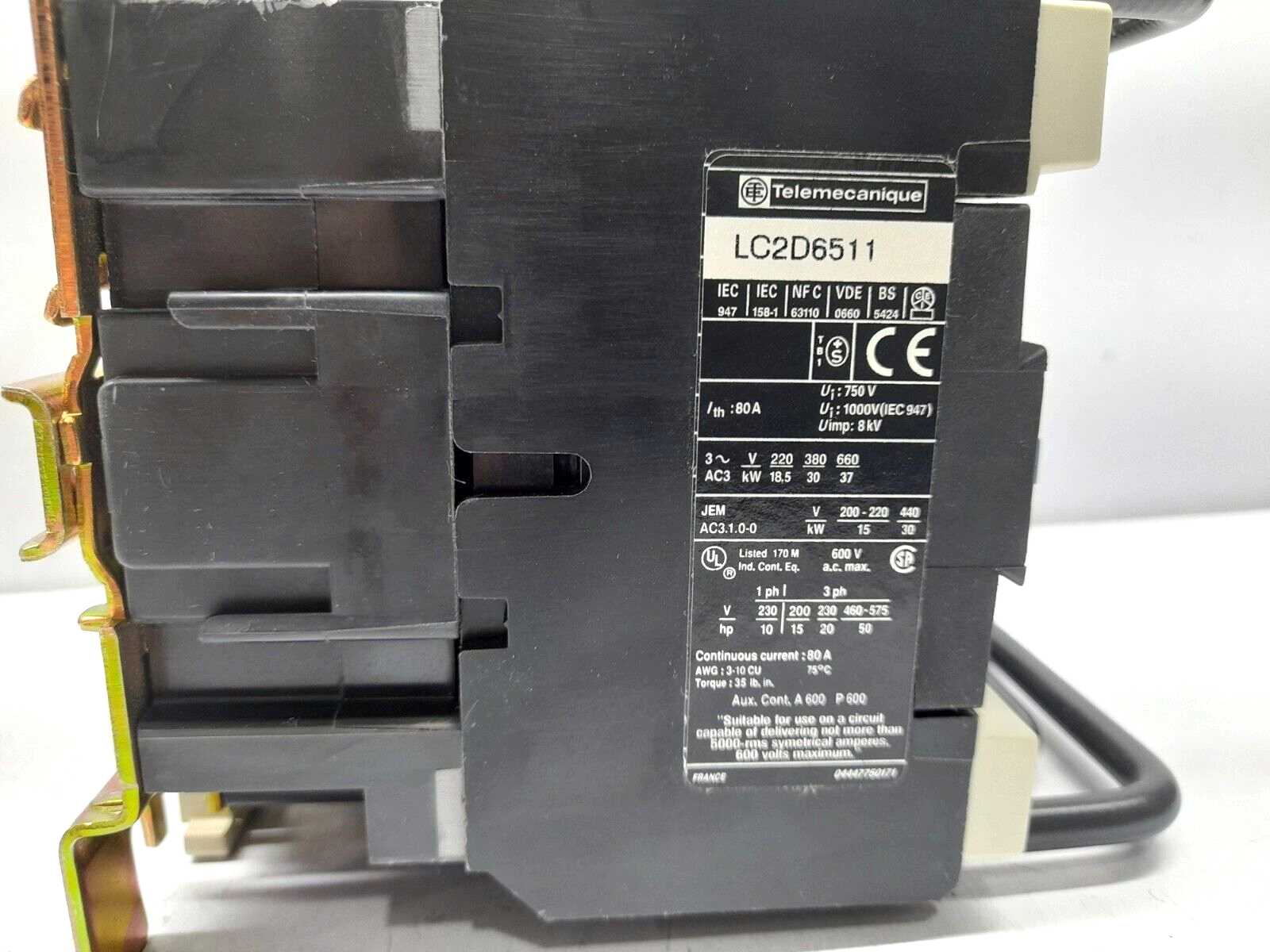 Telemecanique LC2 D6511M7 Reversing Contactor 220-230V 50Hz 220-240V 60Hz LC2D65