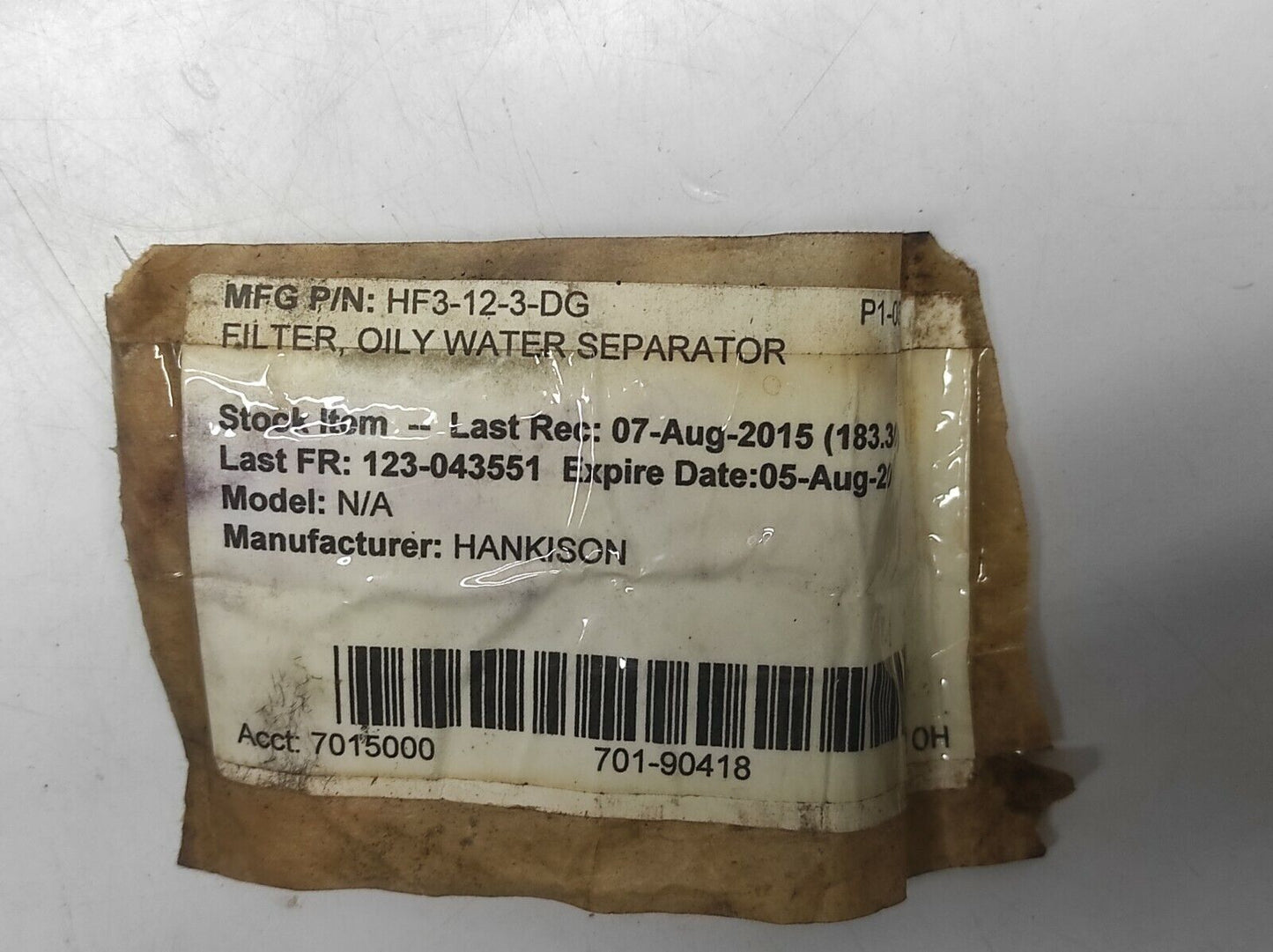 SPX Hankison 3240293 HF3-12-3DG Filter HF3123DG