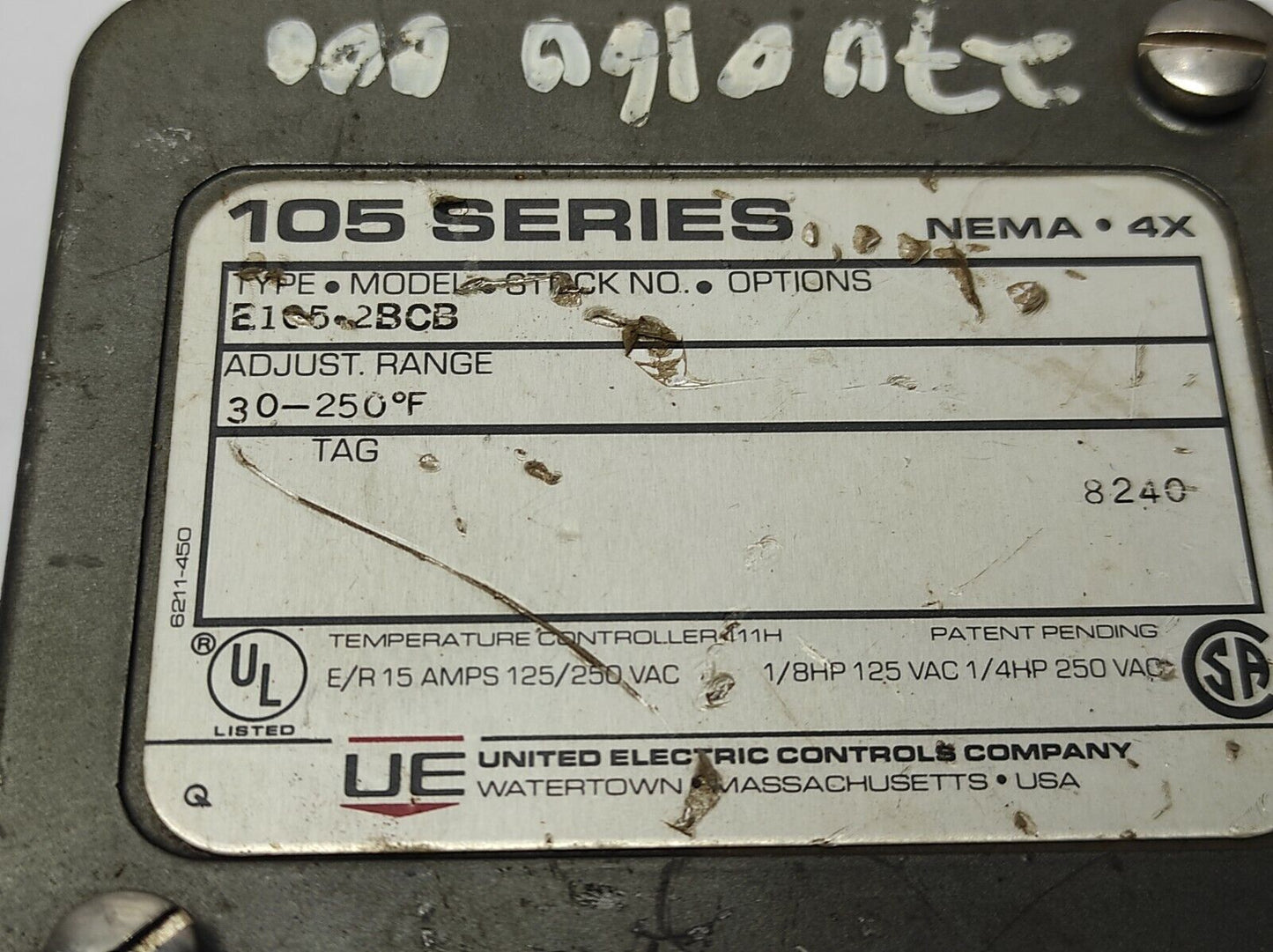 United Electric E105-2BCB Temperature Control E1052BCB