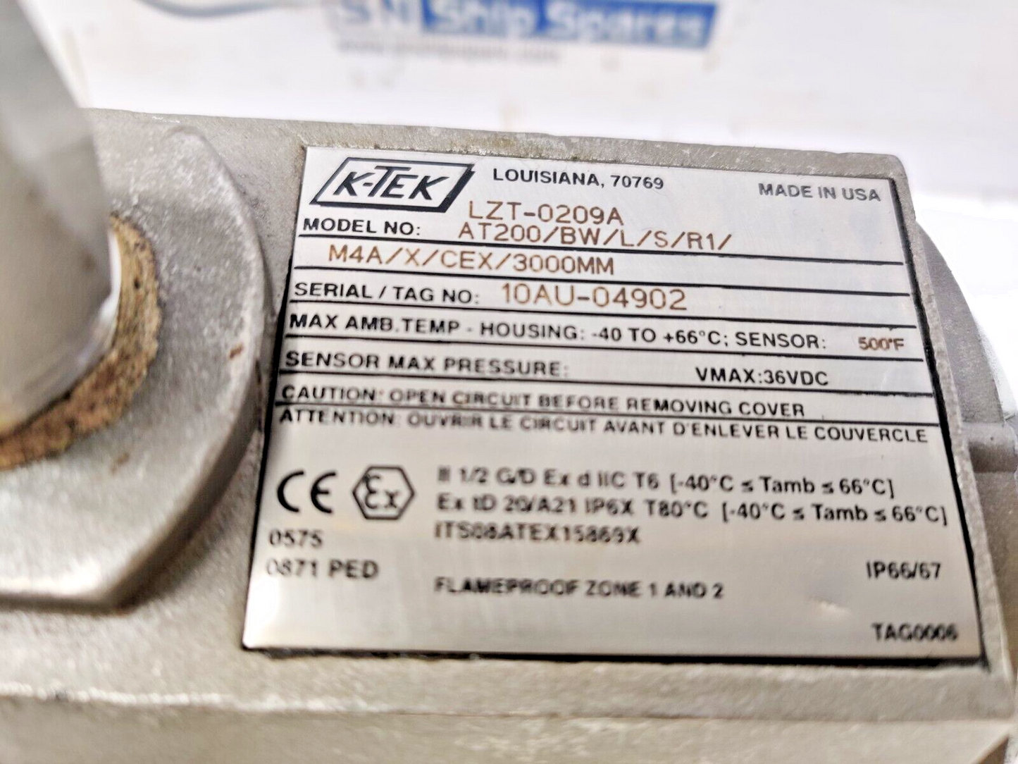 K-TEK AT200/BW/L/S/R1/M4A/X/CEX/3000MM Magnetostrictive Level Transmitter 36VDC