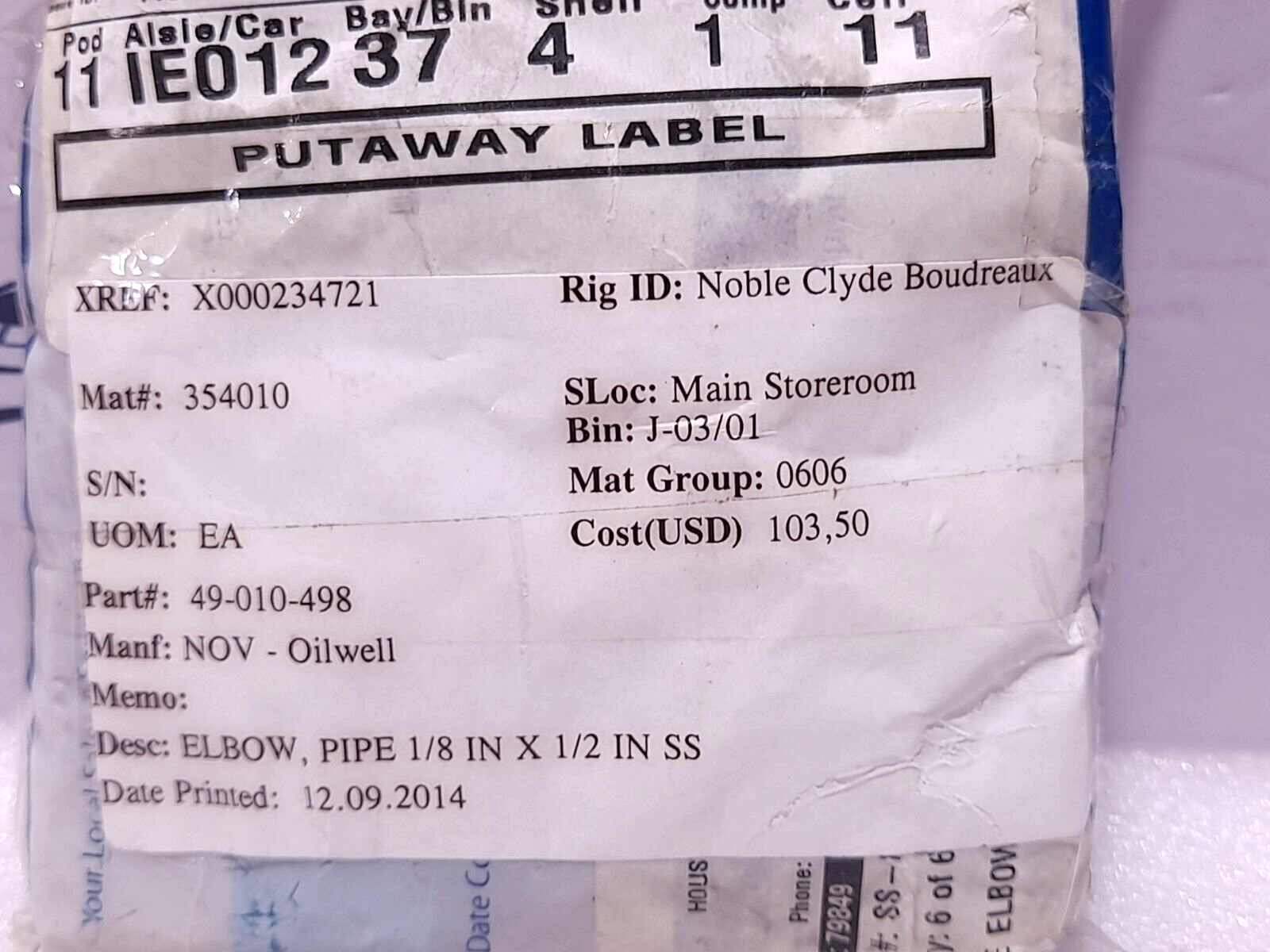 Swagelok SS-810-2-8 NOV 49-010-498 Pipe Elbow - 6PCs/Lot