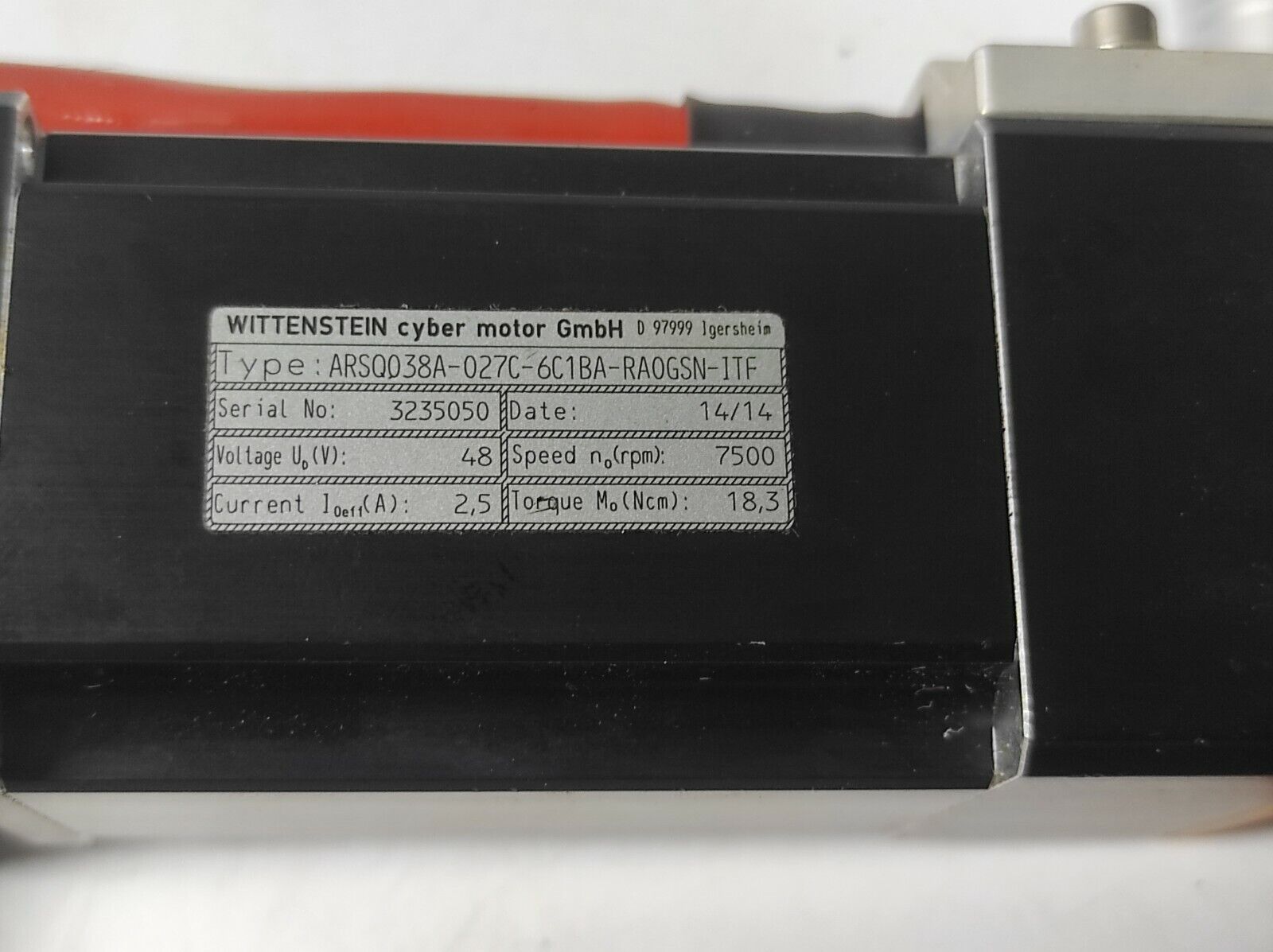 Wittenstein Cyber Motor ARSQ038A-027C-6C1BA-RA0GSN-ITF American Hoist42950330004