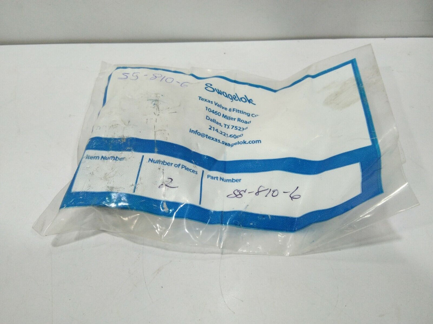 SWAGELOK SS-810-6 TUBE FITTING UNION SS8106 2-PCS LOT SALE