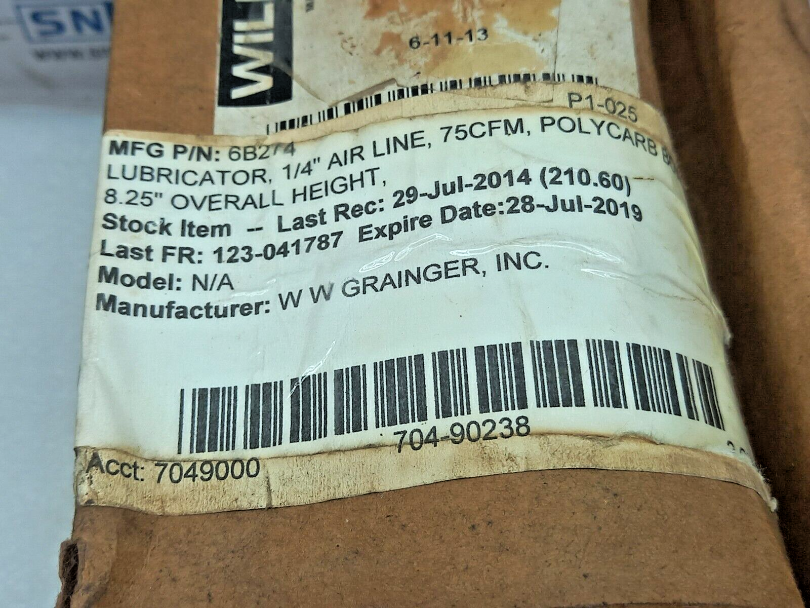 Wilkerson L18-02-KL00 Lubricator ¼” Air Line, 75CFM 2PB45