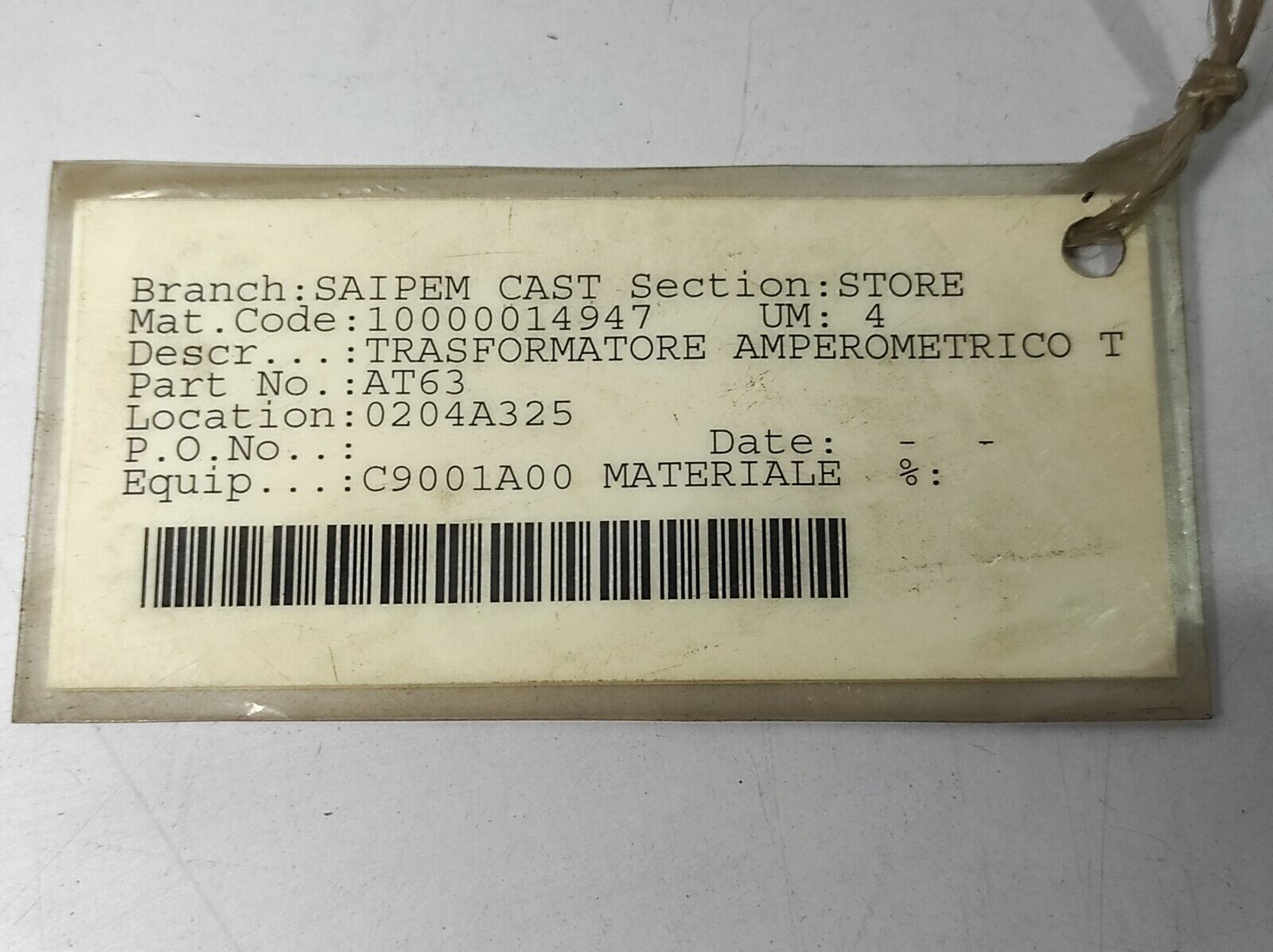 Vemer TL 2 Transformer TL2 P1/K Ith 72kA 50-60Hz 0.72/3/-kV Kn=1200/5A