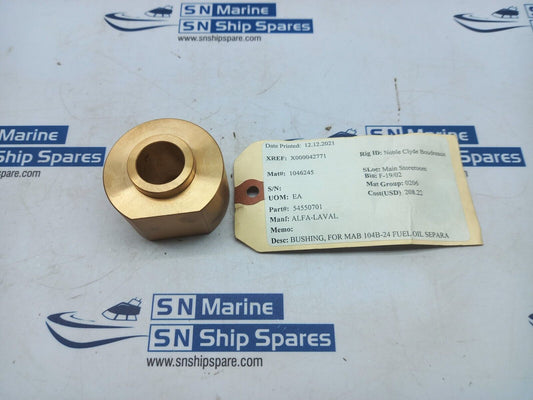 Alfa-Laval 54550701 Brass Bushing For Mab 104B-24 Fuel Oil Separa