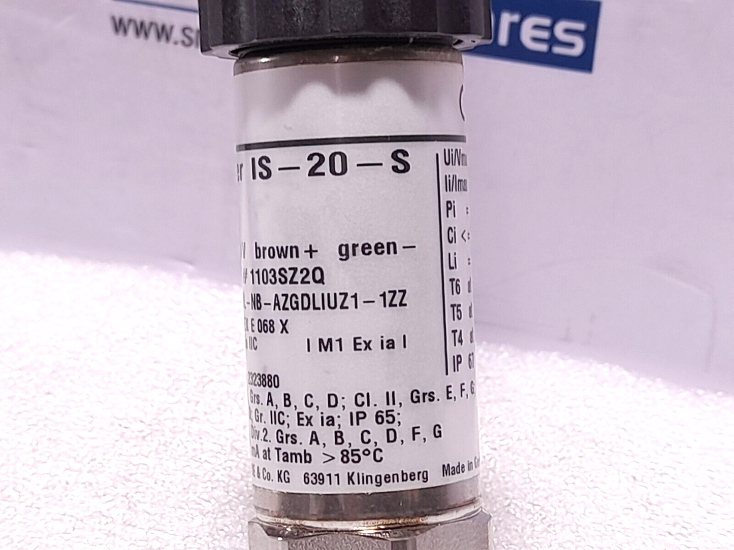 Wika IS-20-S Transmitter 12291226 0-25 Bar 4-20mA 10-30VDC NOV 20045996+74