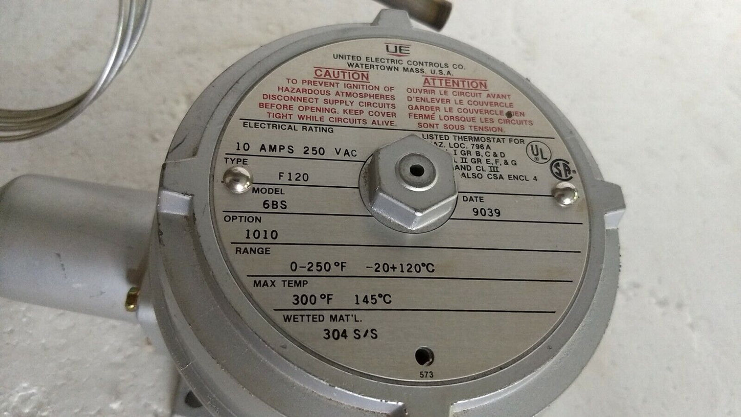 United Electric F120-6BS Thermostat for Hazardous Location range 0-120 F 