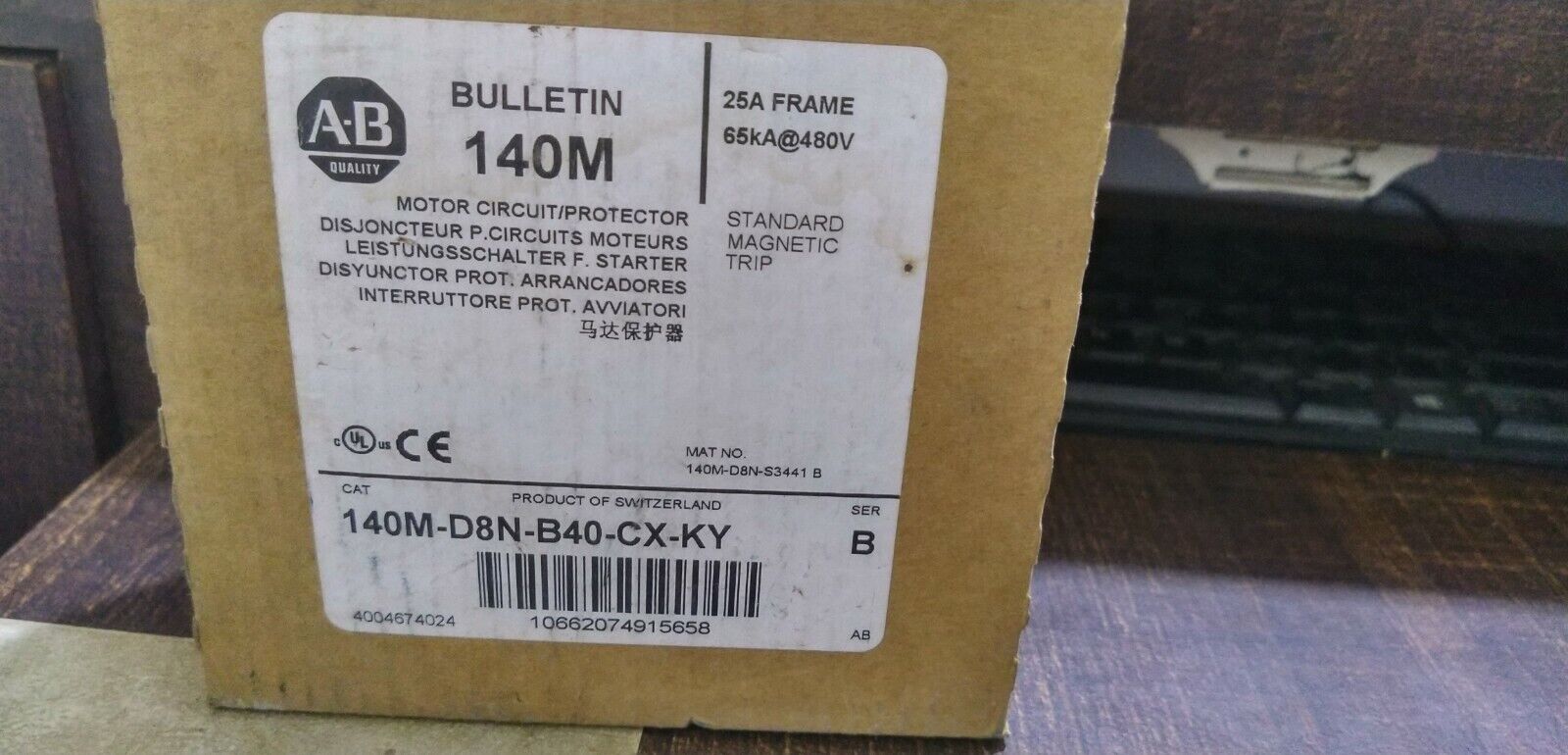Allen Bradley 140M-D8N-B40 Ser-C Motor Circuit Protector 140MD8NB40