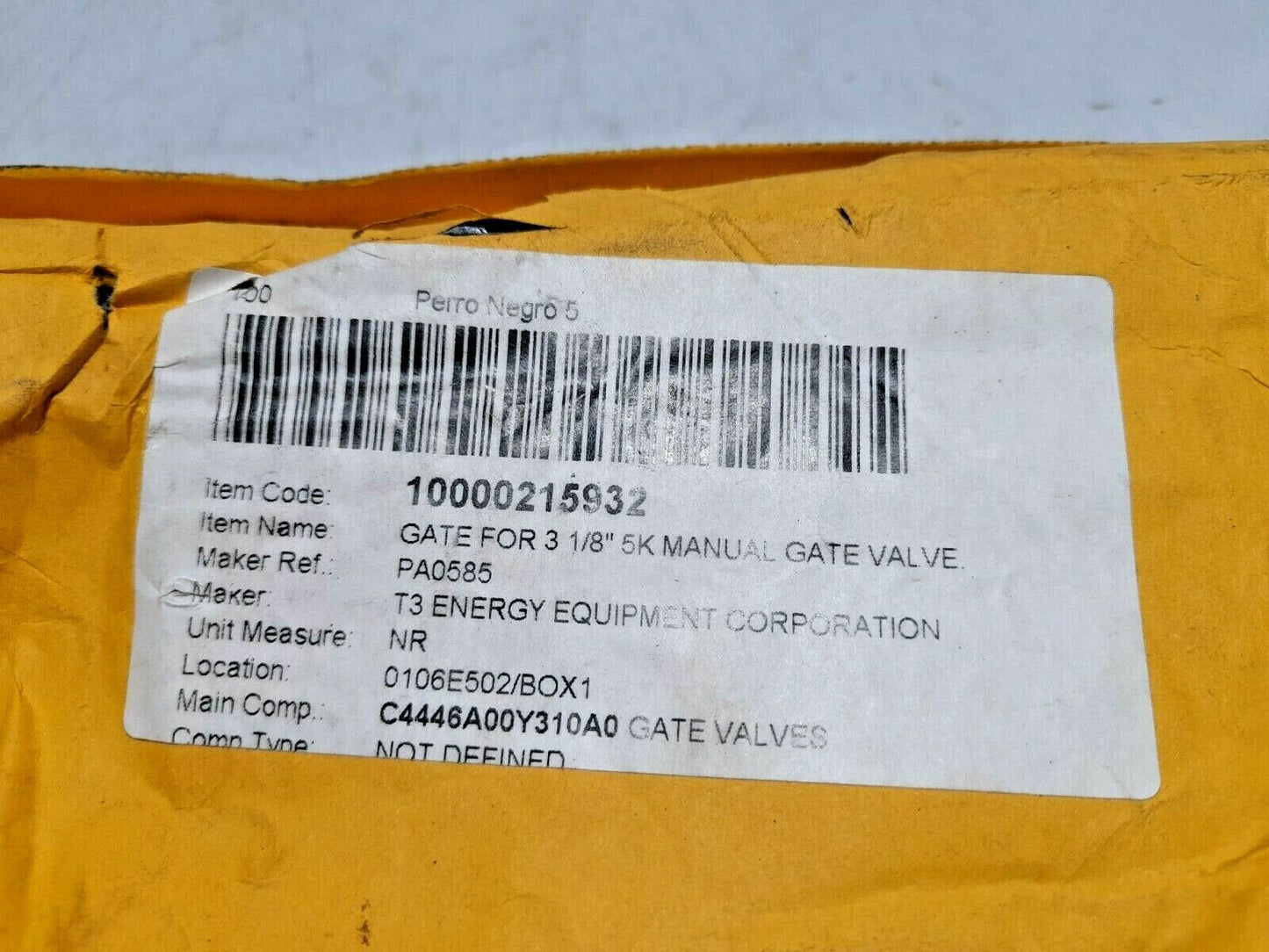 T3 Energy Equipment Corporation PA-0585 Gate For 3 1/8" 5K Manual Gate Valve