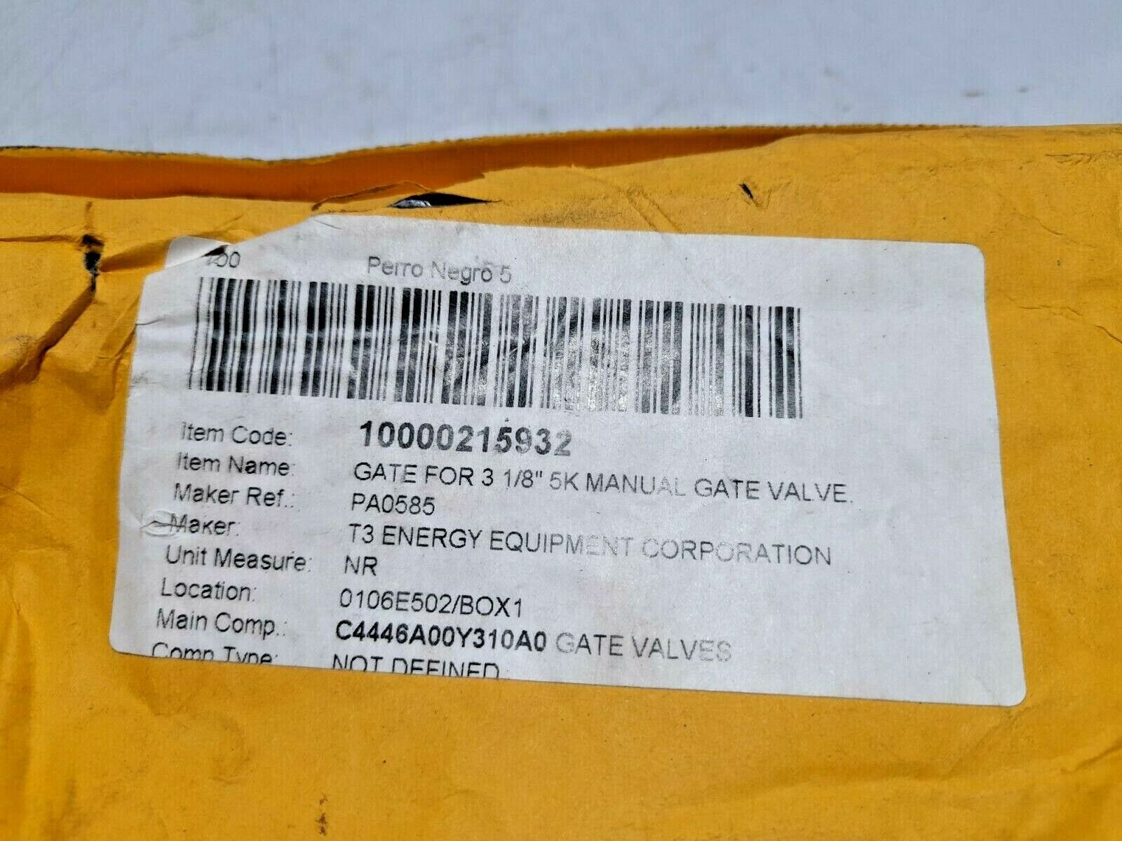 T3 Energy Equipment Corporation PA-0585 Gate For 3 1/8" 5K Manual Gate Valve