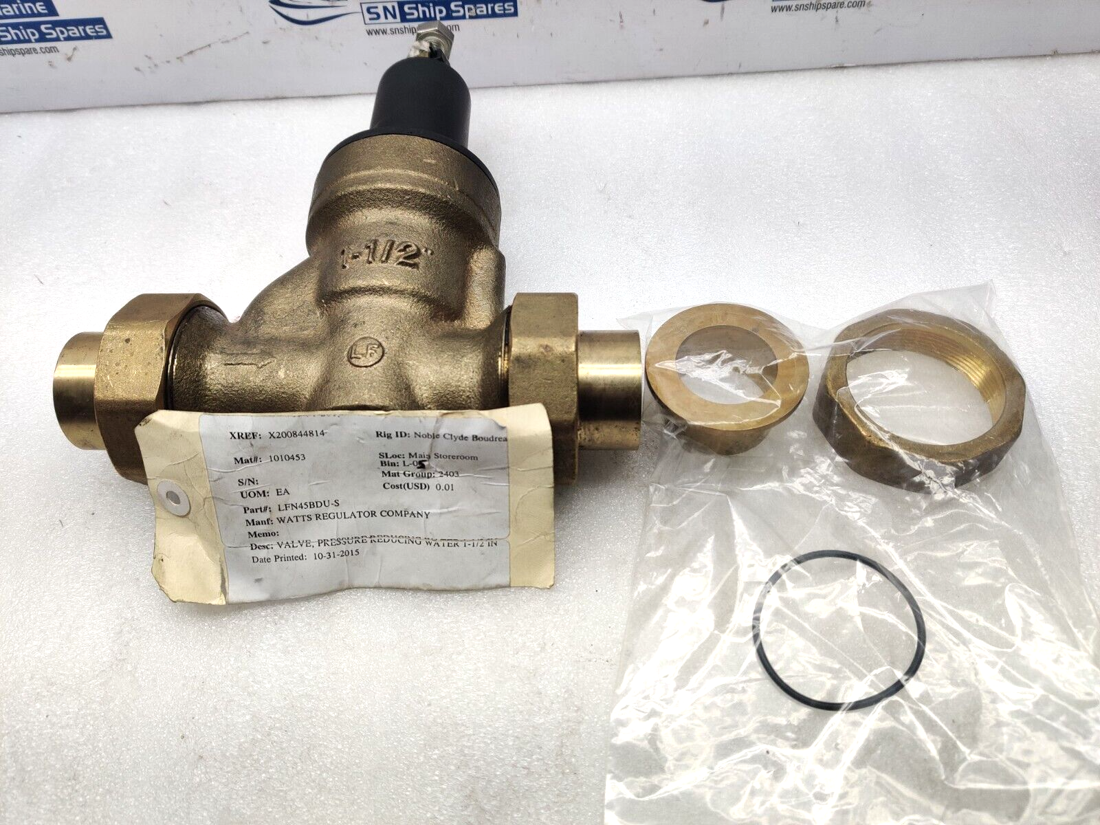 Watts Regulator LFN45BDU-S Pressure Reducing Water Valve 1-1/2 IN LF N45B
