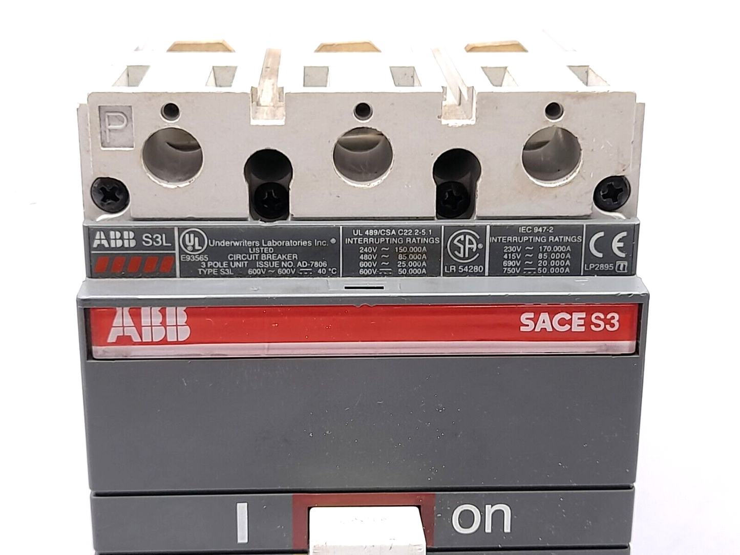 ABB Sace S3 S3L 3Pole Circuit Breaker 125A
