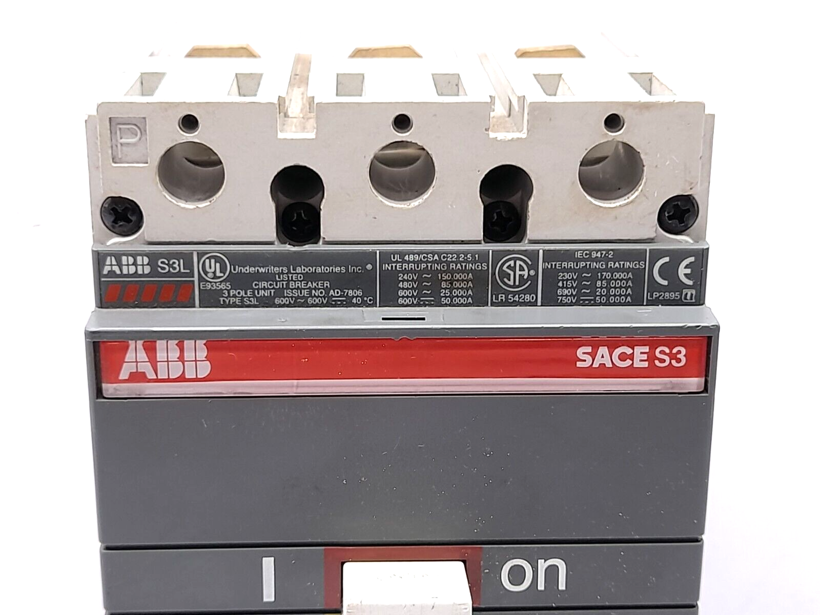 ABB Sace S3 S3L 3Pole Circuit Breaker 125A