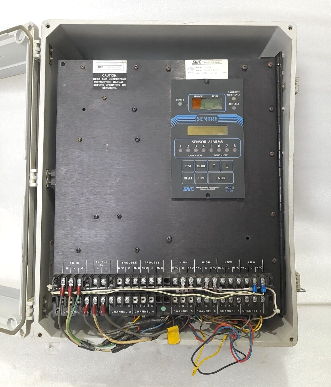 SMC Sentry 5000 Gas Monitoring Controller Input 60Hz 120VAC 1A