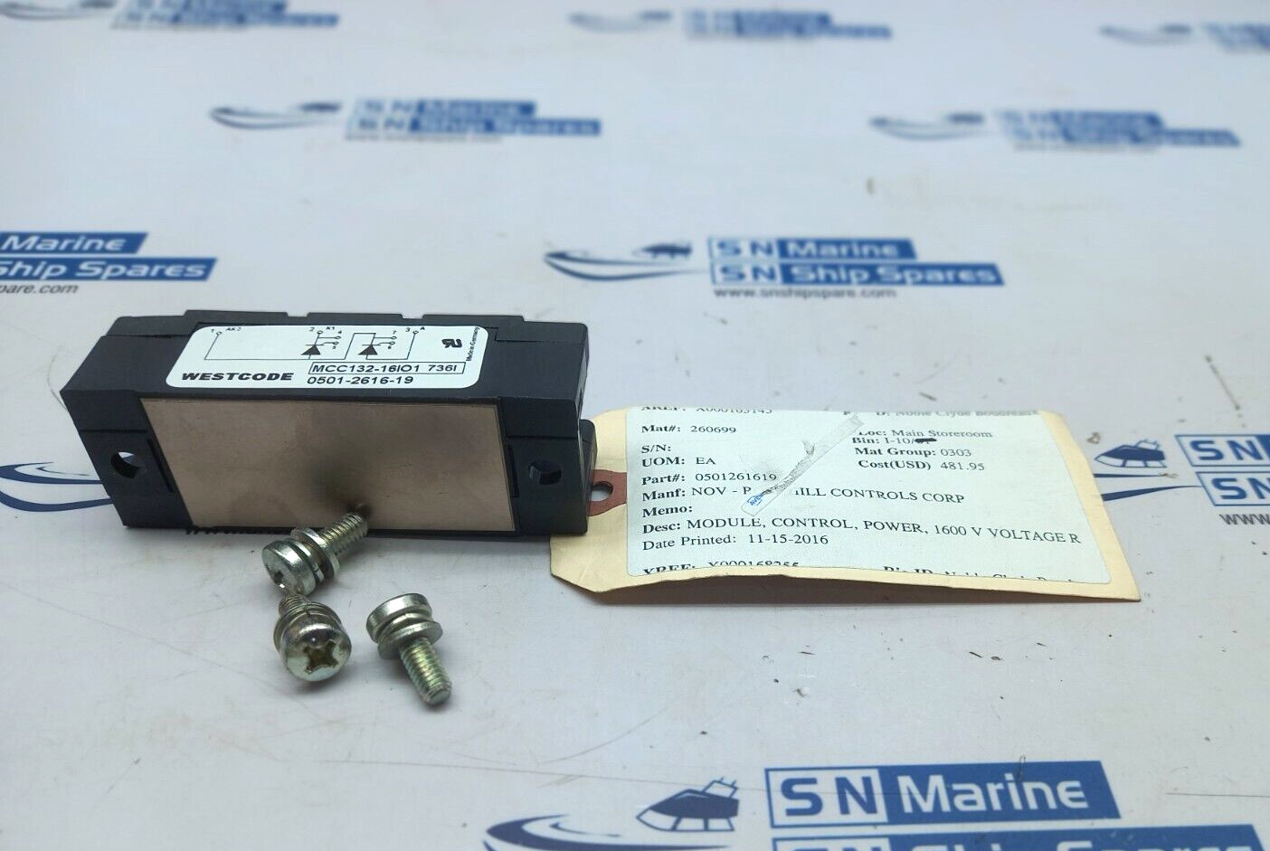 Westcode MCC132-16IO1 Power Control Module 1600V Nov 0501261619