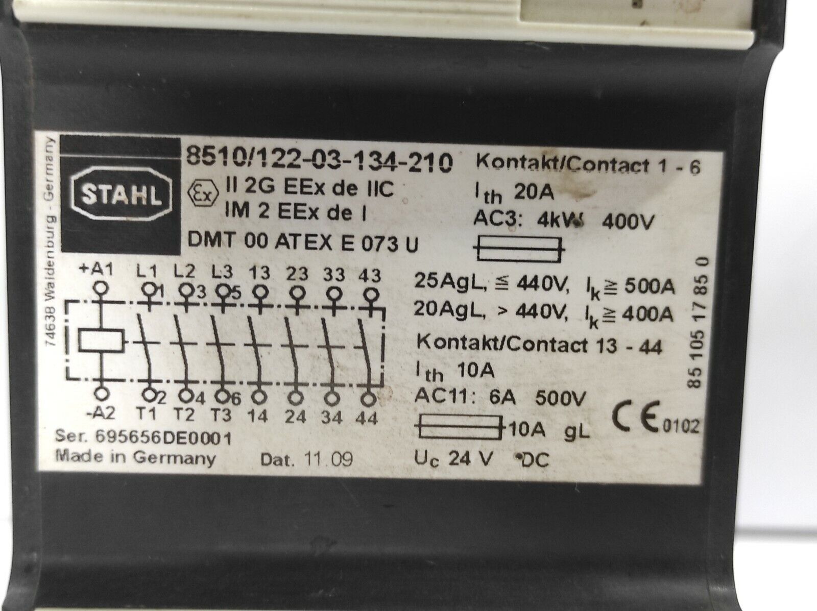 Stahl 8510/122-03-134-210 Contactor 851012203134210