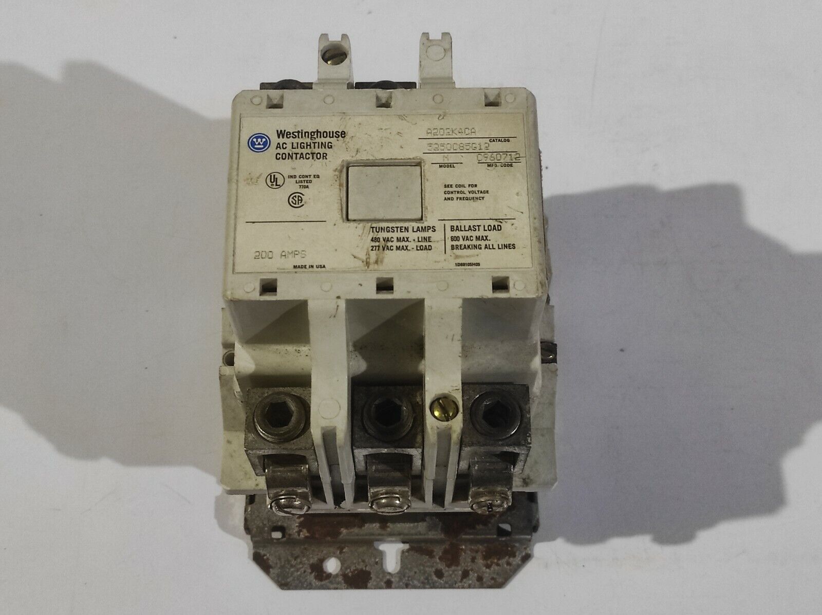 Westinghouse A202K4CA Contactor 5250C85G12 Model N 200Amps 