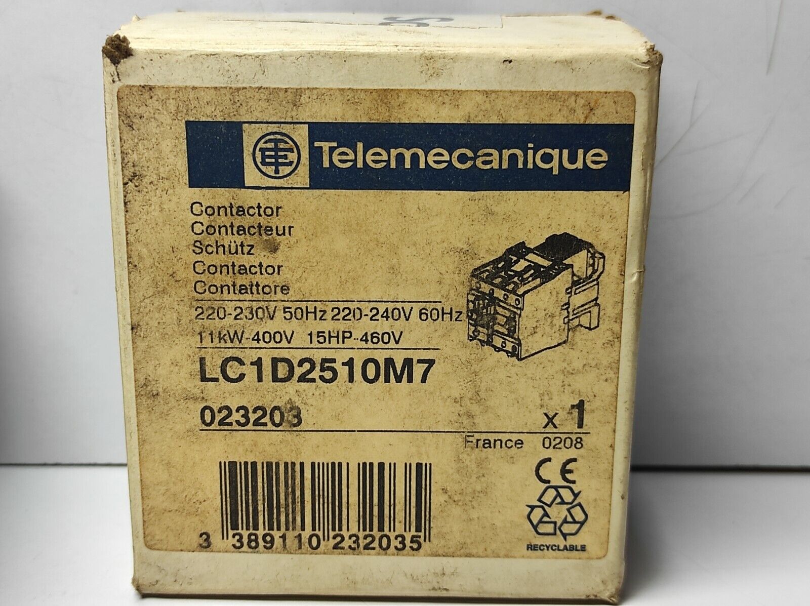 Telemecanique LC1D2510M7 Contactor LC1 D2510 220-230V 50Hz 220-240V 60Hz