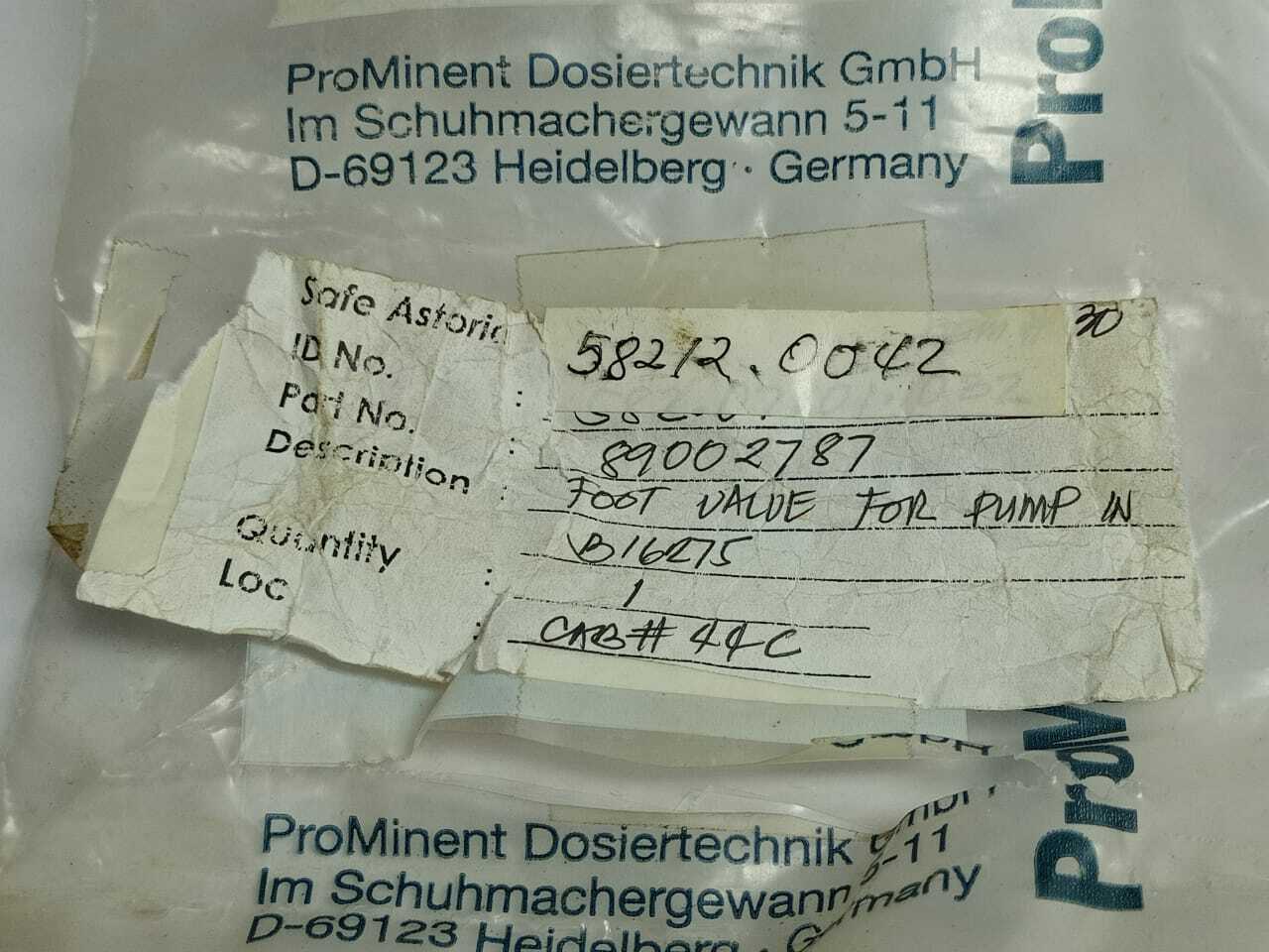 Prominent 89002787 Foot Valve For Pump