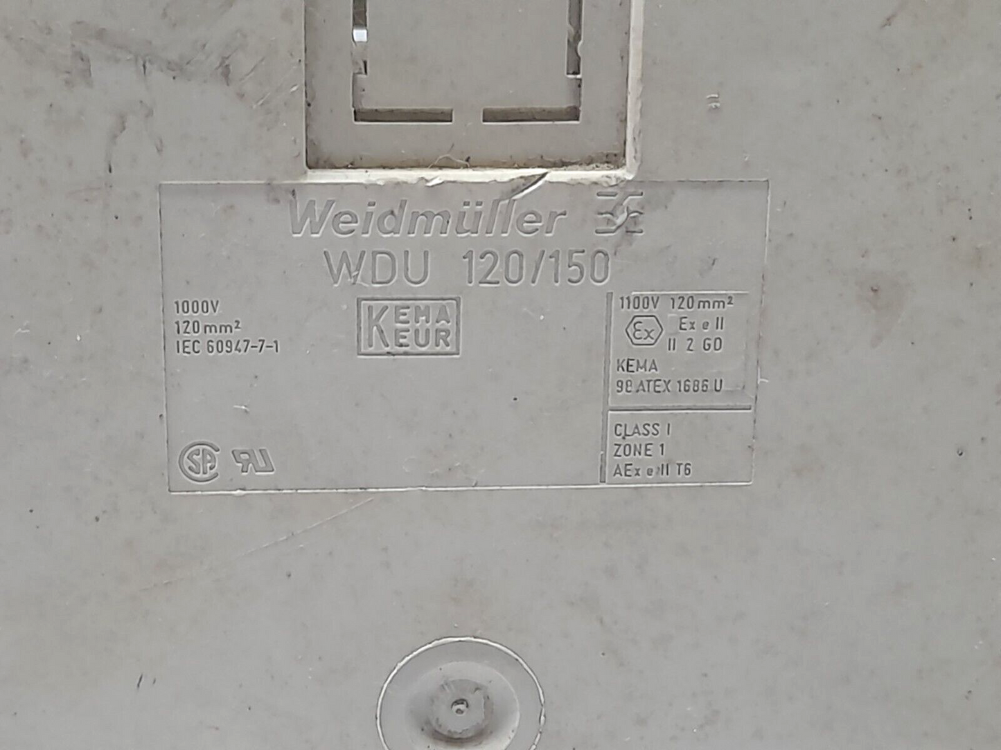 Weidmuller WDU 120/150 Terminal Block / 1000V 120mm2 IEC 60947-7-1