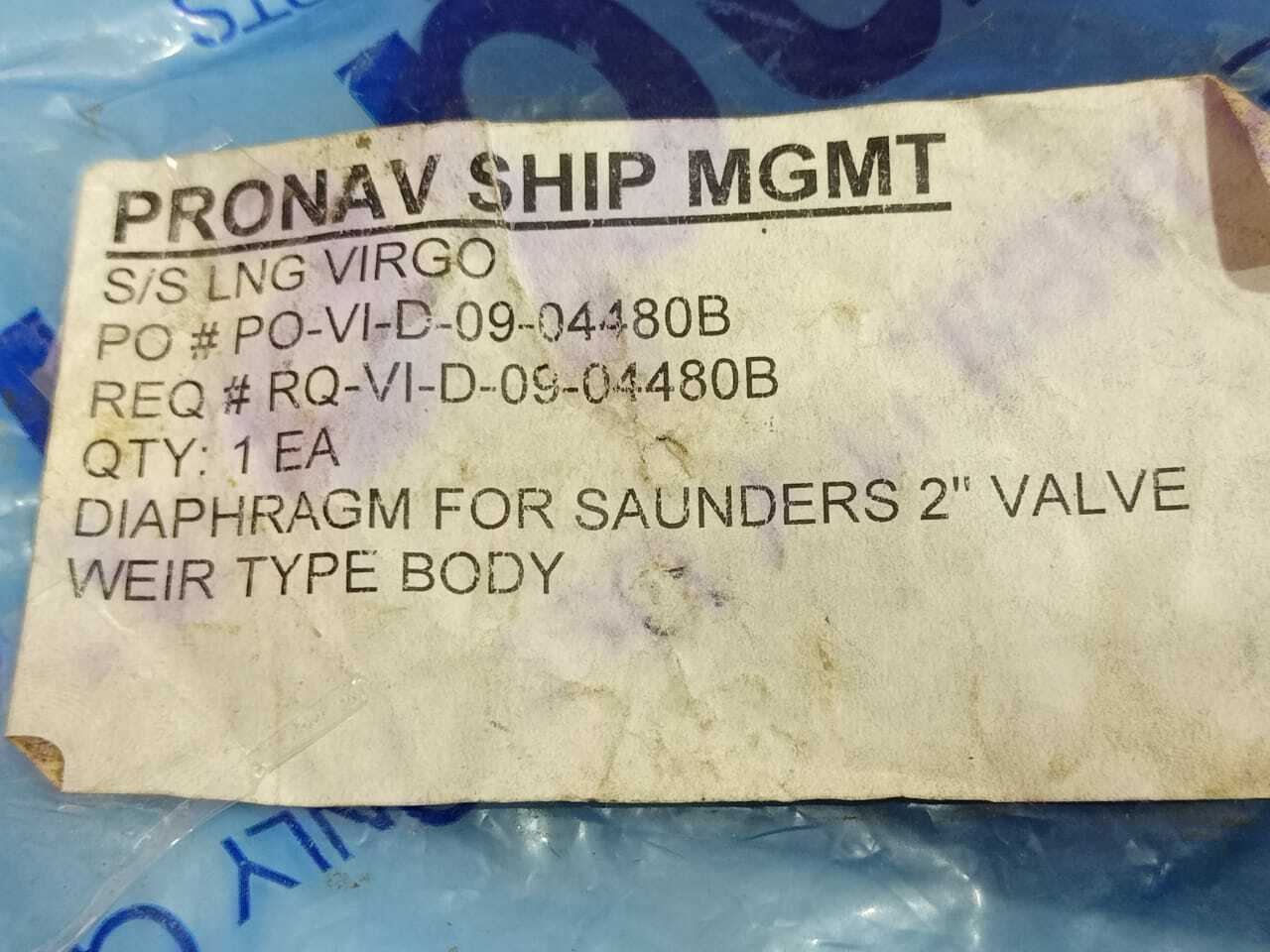 Sounders A-050Q-2 Diaphragm For Saunders 2” Valve