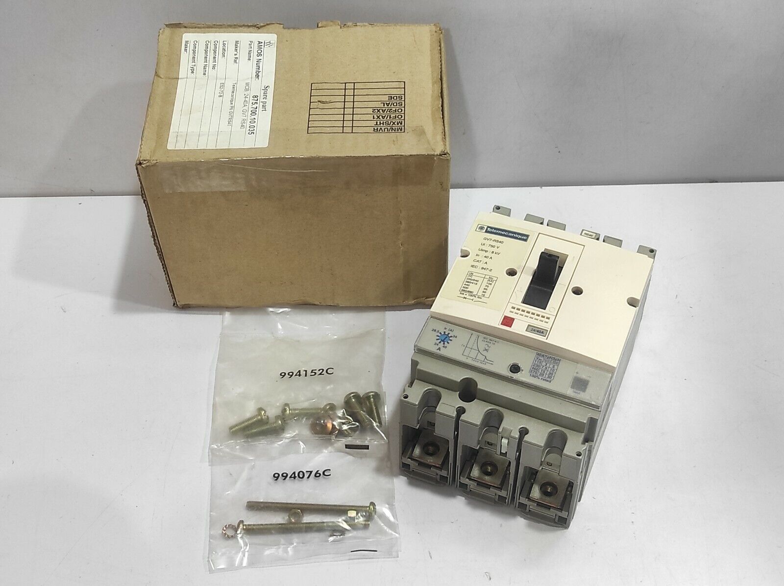 Telemecanique GV7 RS40 Motor Circuit Breaker 24-40A