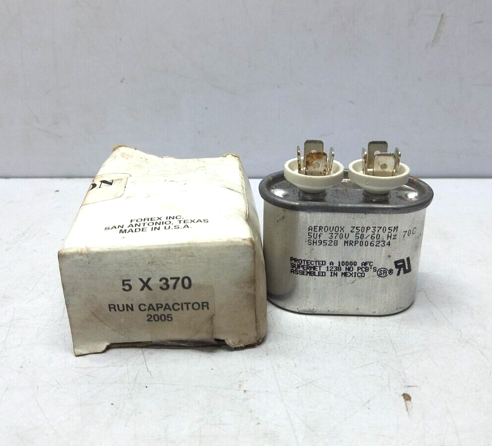 Aerovox Z50P3705M Capacitor 5uf 370V 50/60Hz Forex 5 X 370 Run Capacitor