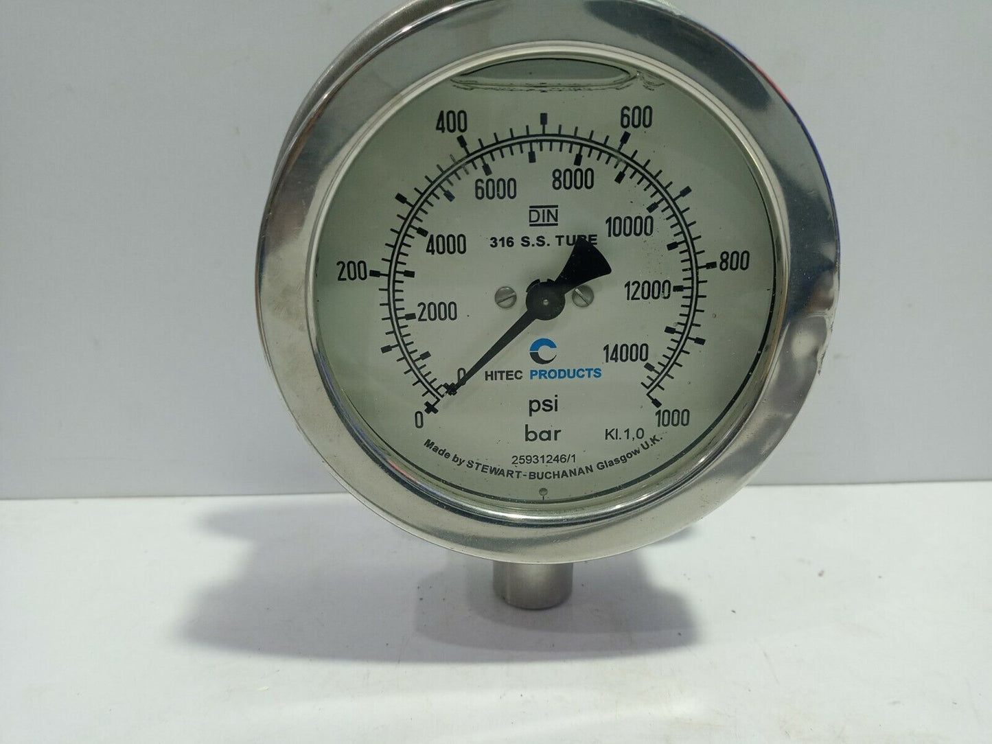 Stewarts SBG-634GF-DIN-100-¼IN AE-100.0 Pressure Gauge 100MM Dial 0-100KPA