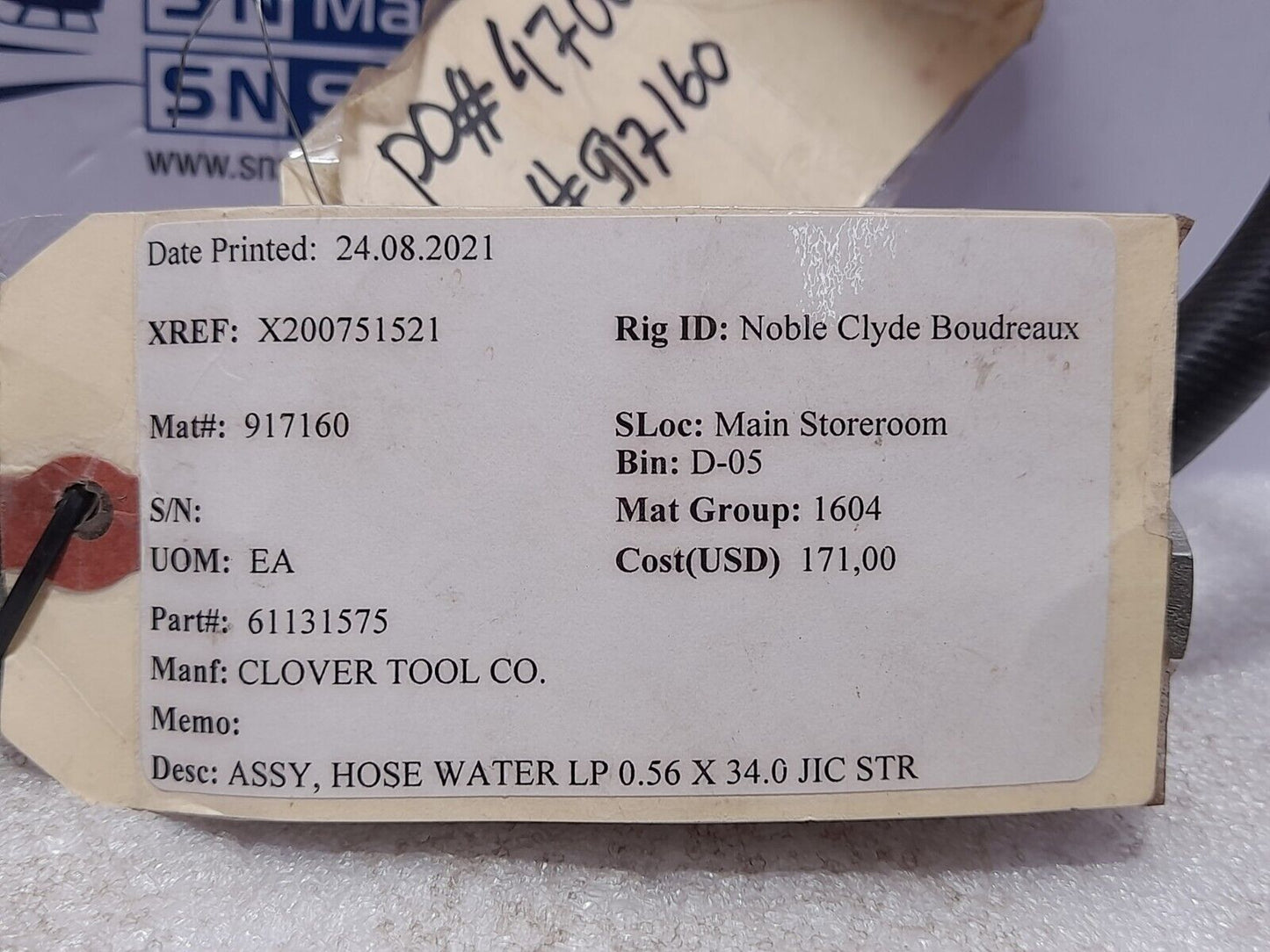 Spir Star 8/2W Hydraulic Hose 34In 15000 PSI Clover Tool 61131575