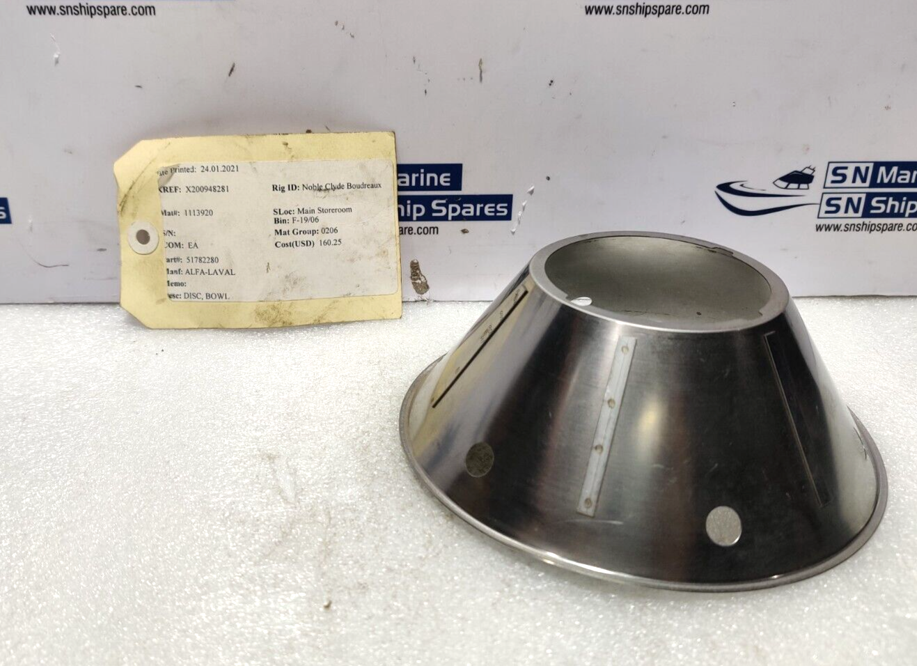 Alfa-Laval 51782280 Bow Disc 101 PCs In Lot