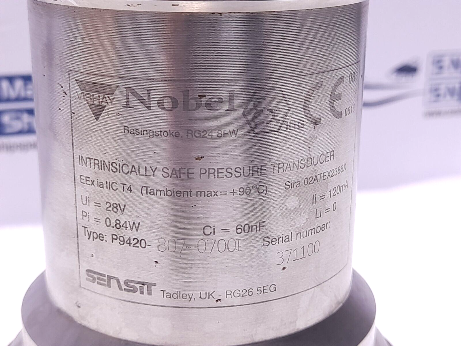 Vishay Nobel P9420-807-0700P Pressure Transducer 0-10000 PSI SG 4-20mA P94208070