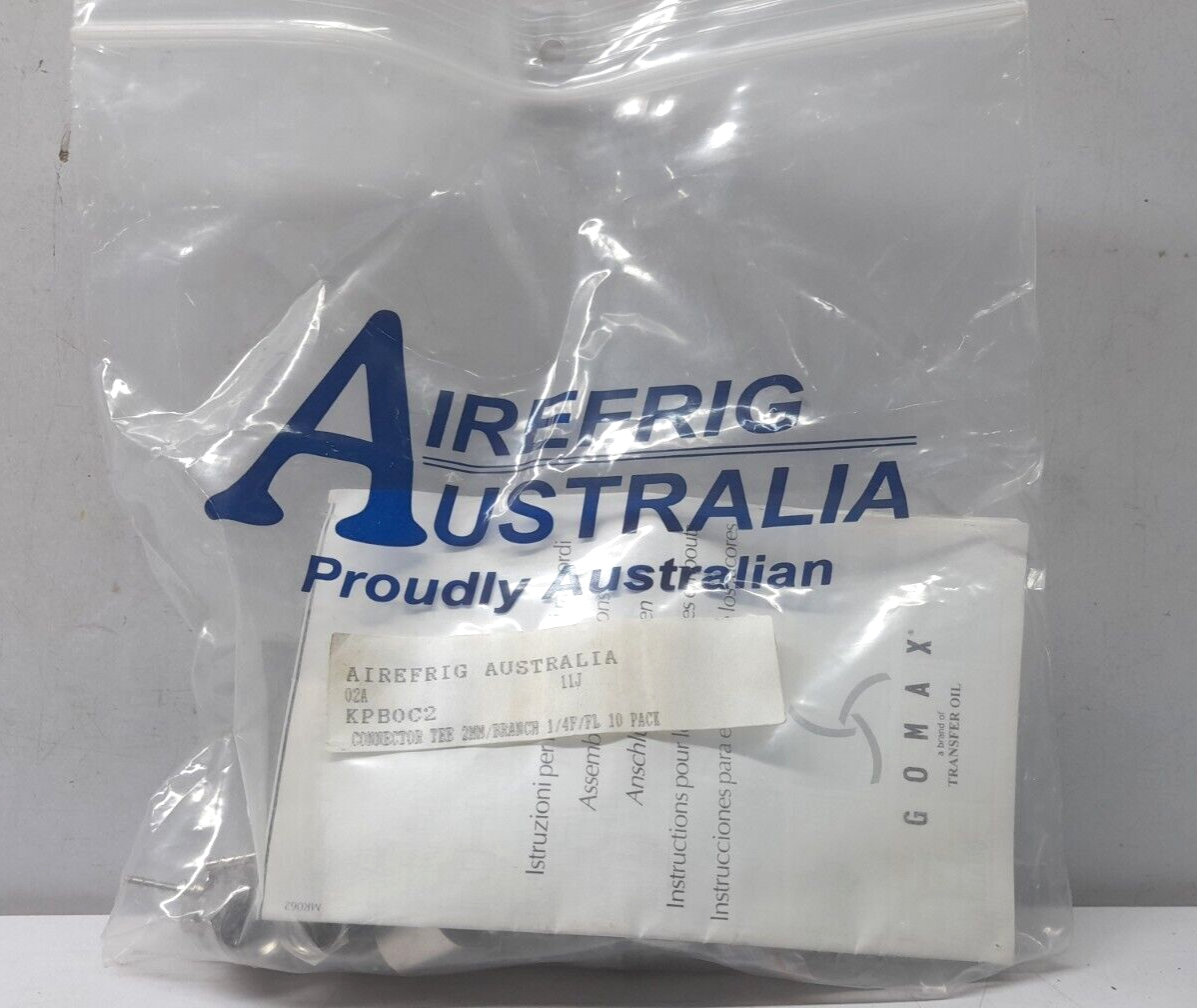 Airefrig Australia 02A KPB0C2 Connector Tee 2MM/Branch 1/4F/FL 10 Pack