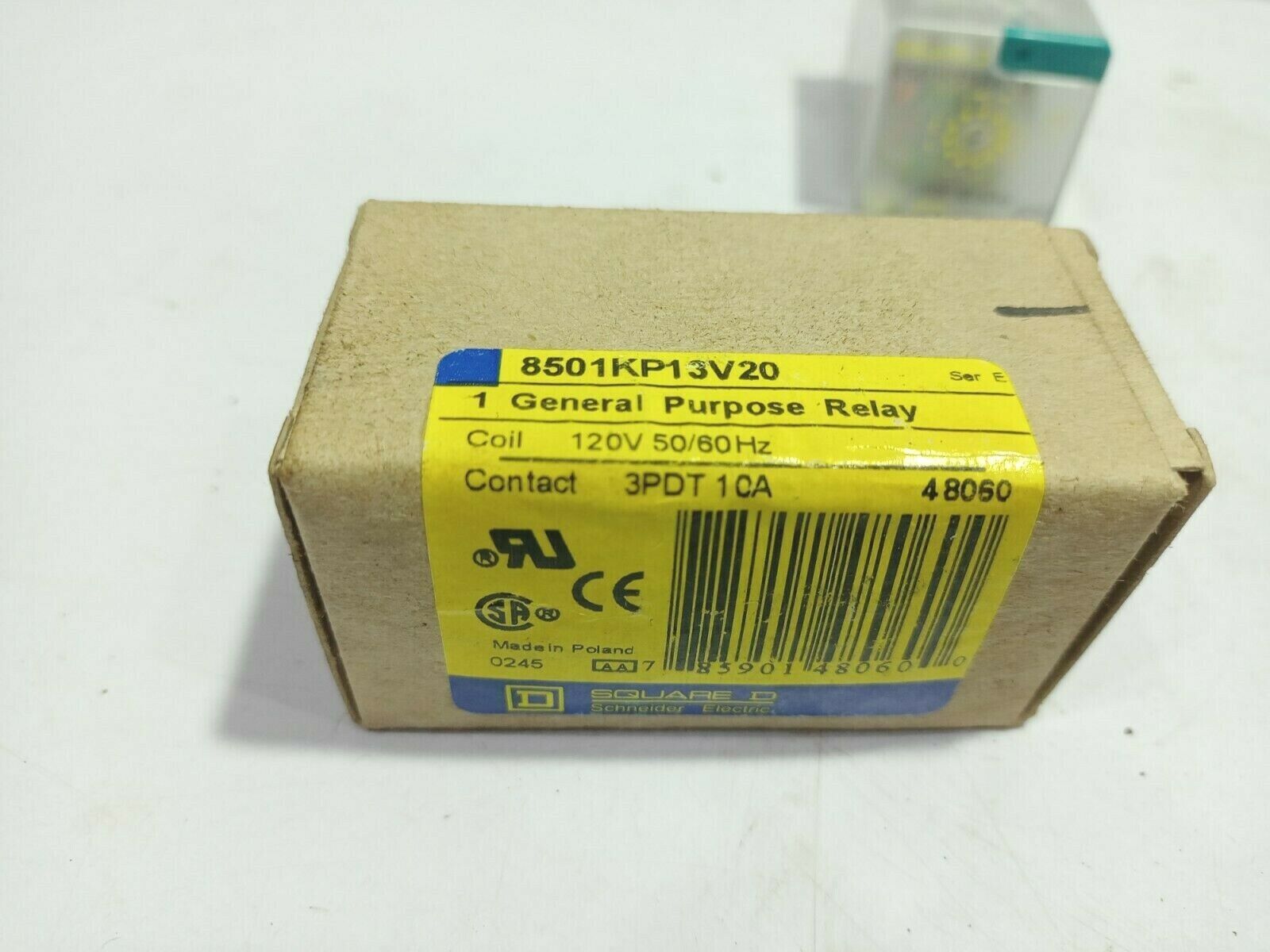 Square D 8501KP13V20 Ser E Genera Purpose Relay 120V 50_60Hz 3PDT 10A