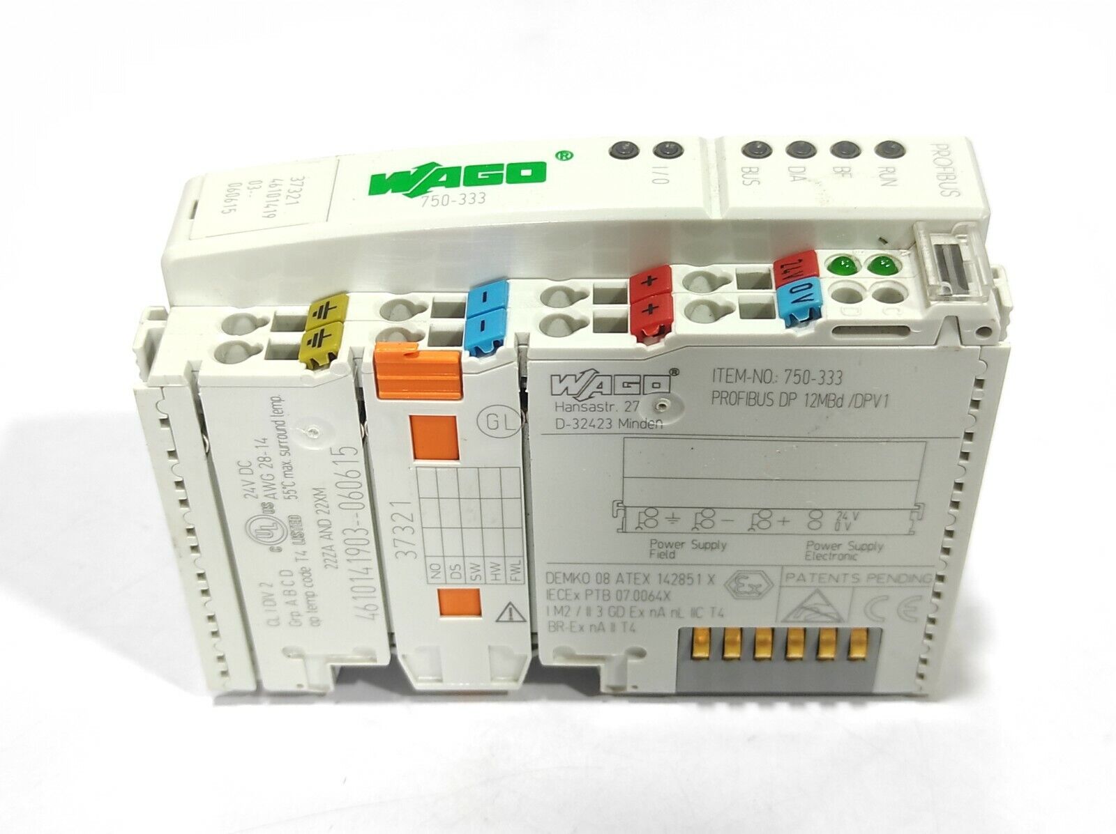 Wago 750-333 Fieldbus Coupler Profibus 750333 Profibus DP 12MBd /DPV1 24V DC