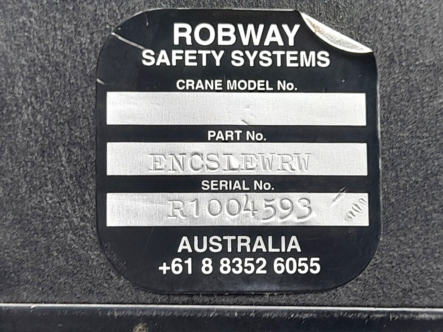 Robway Safety System ENCSLEWRW Encoder SWIPROX03 Switch Proximity (Slew)