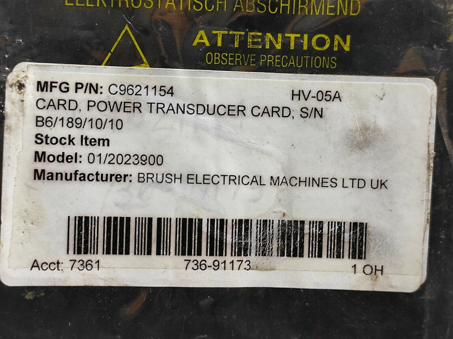 Brush Electrical Machines PB-PT Mod 2 PCB PCB9621153 ASS9621154 CCT9621155