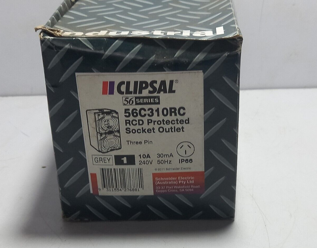 Clipsal 56C310RC RCD Protected Switch Socket Outlet / Three Pin / 10A 30mA