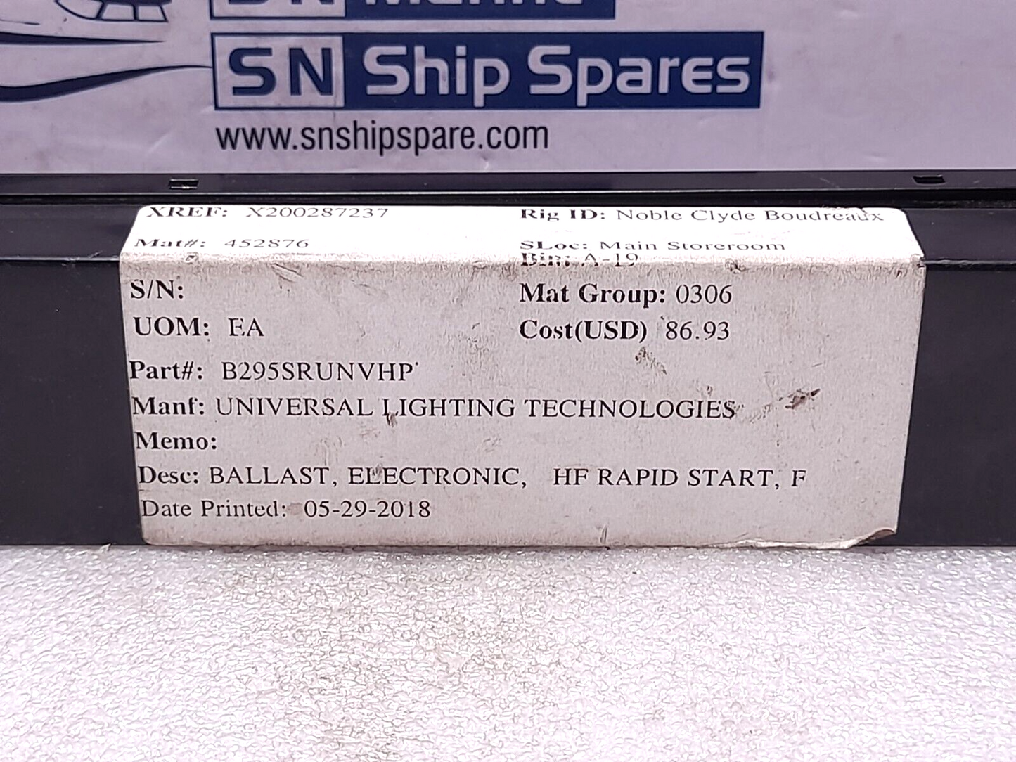 Universal Lighting B295PUNVHE-S810C Basic-12 Electronic Ballast